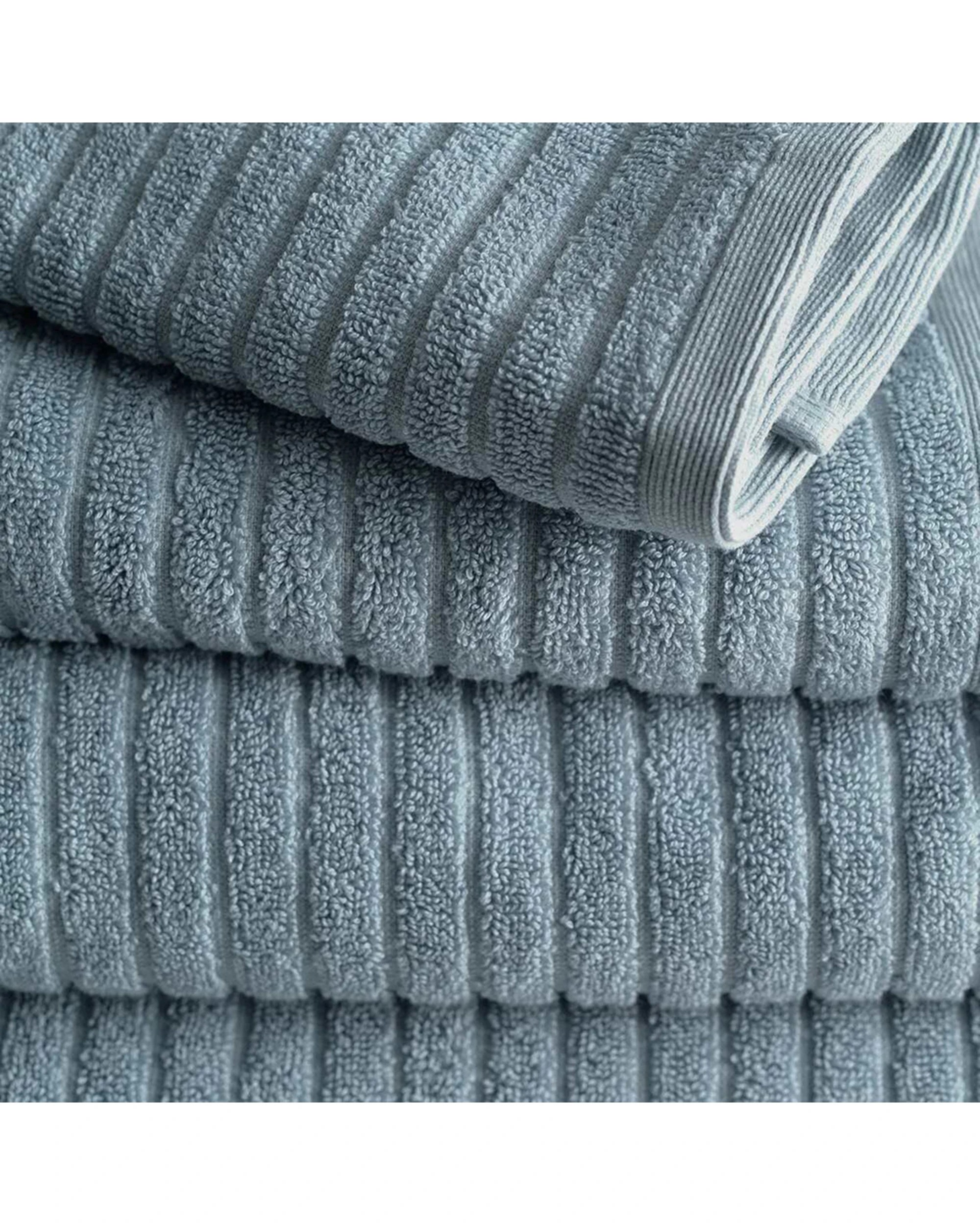 2 Canningvale Alessia Cotton Bamboo Rib Towel Set 6pc Dresco - Blue, 2 of 4