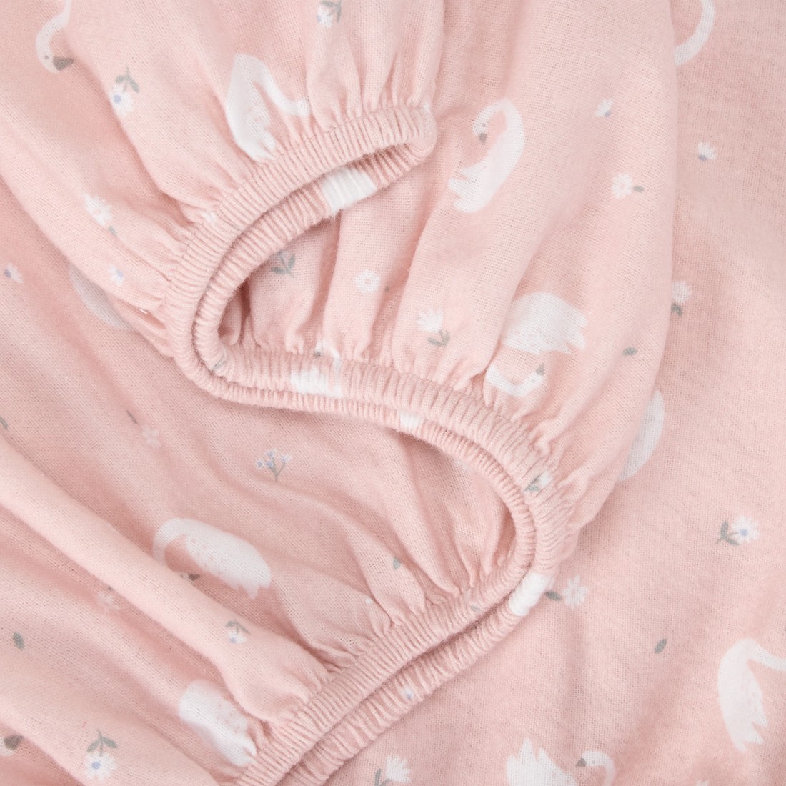 4 2 Pack Flannelette Cotton Fitted Cot Sheets - Swan and Floral, 4 of 6