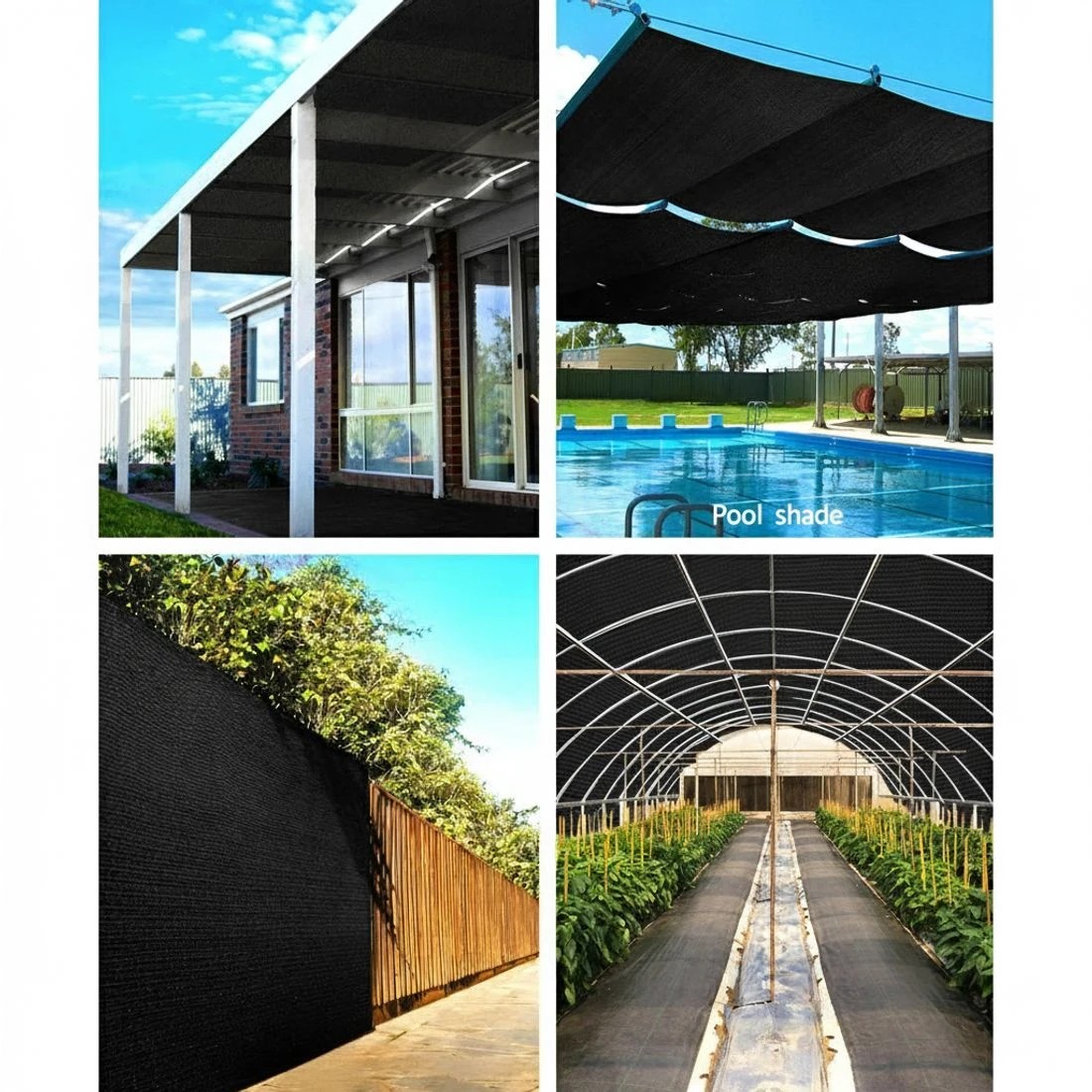 4 Instahut 50% Shade Cloth 3.66x20m Shadecloth Sail Heavy Duty - Black, 4 of 7