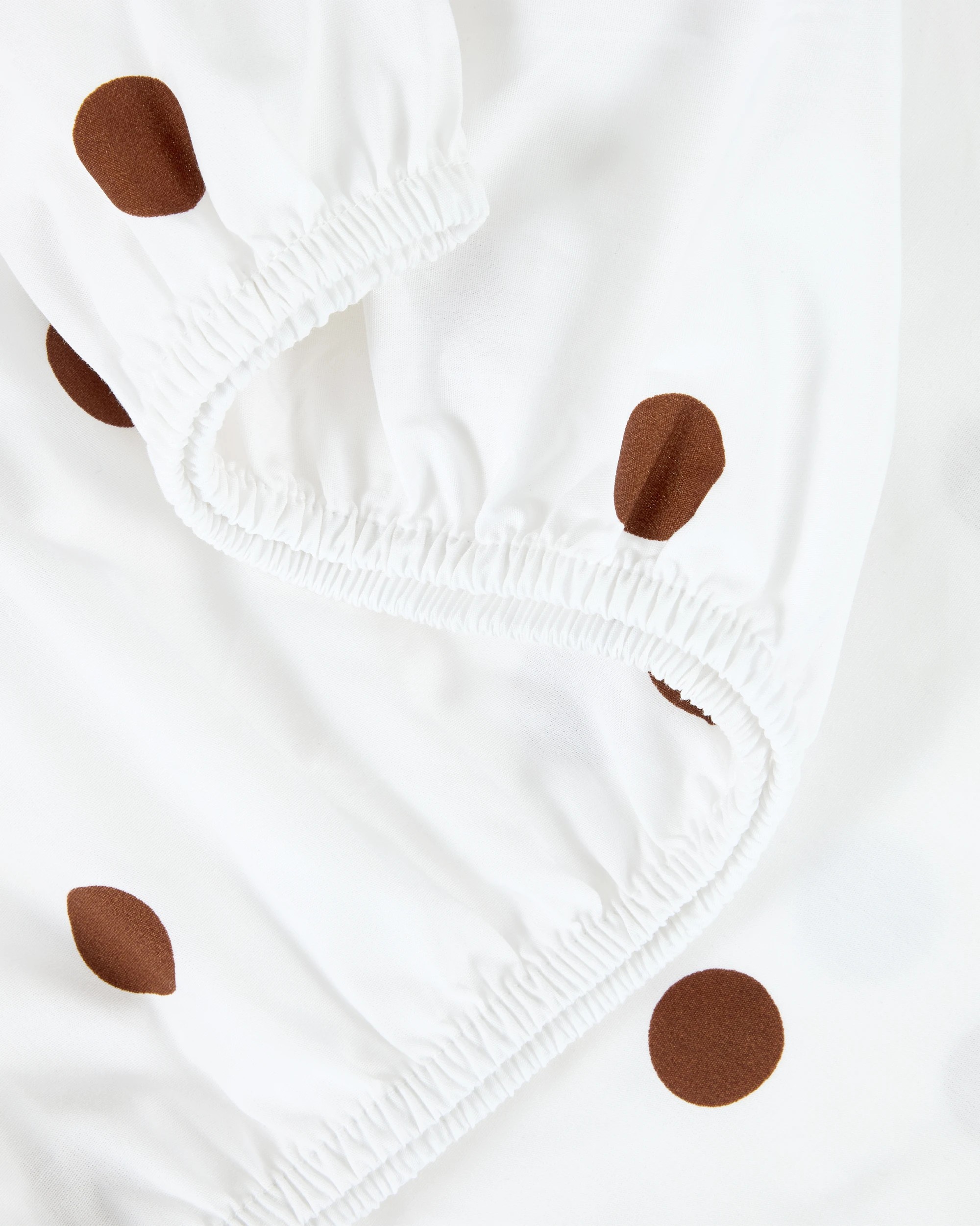 3 250 Thread Count Polka Dot Cotton Sheet Set - King Bed, Off White and Chocolate, 3 of 5