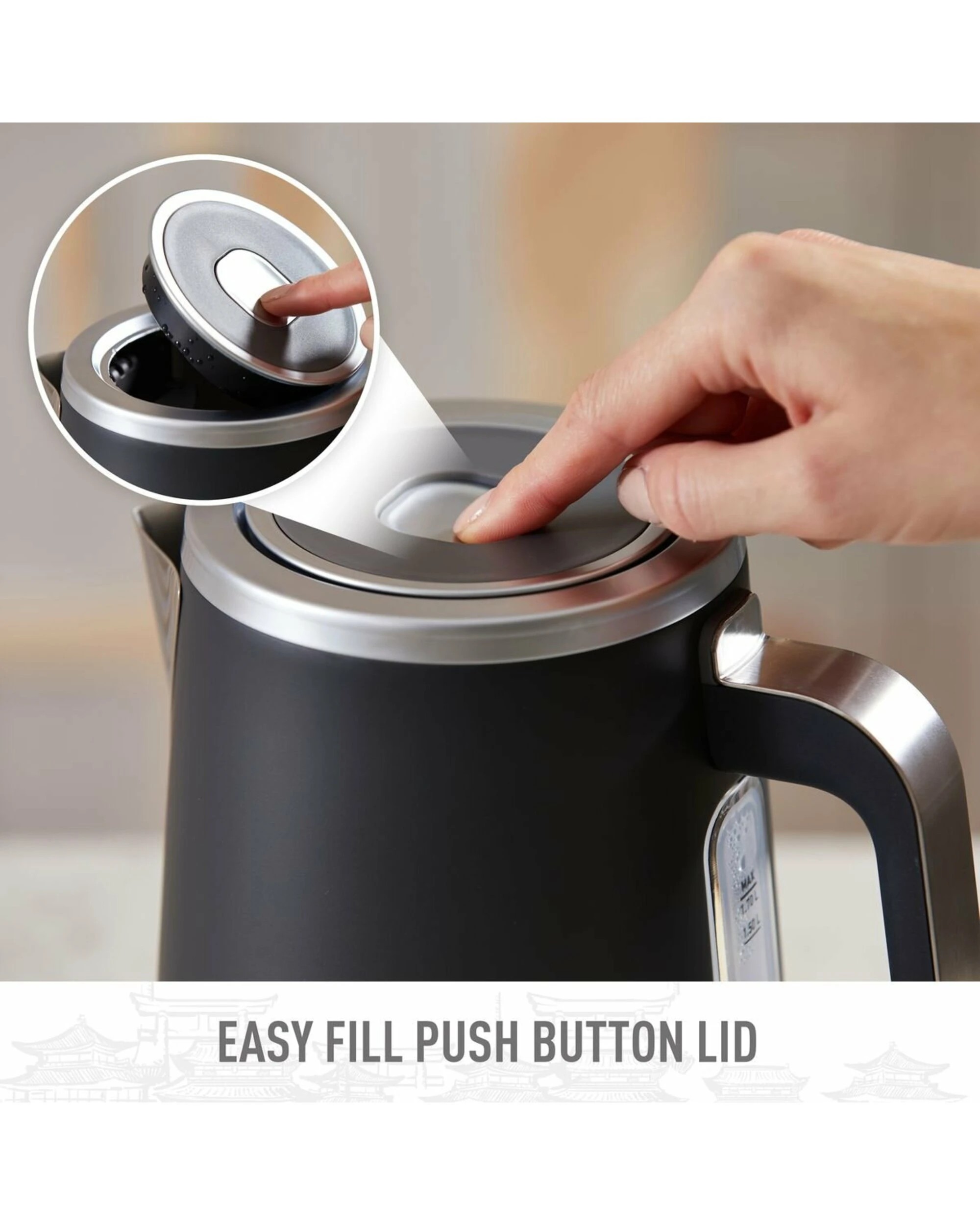 4 Sunbeam Kyoto City Collection 1.7L Kettle Black, 4 of 5