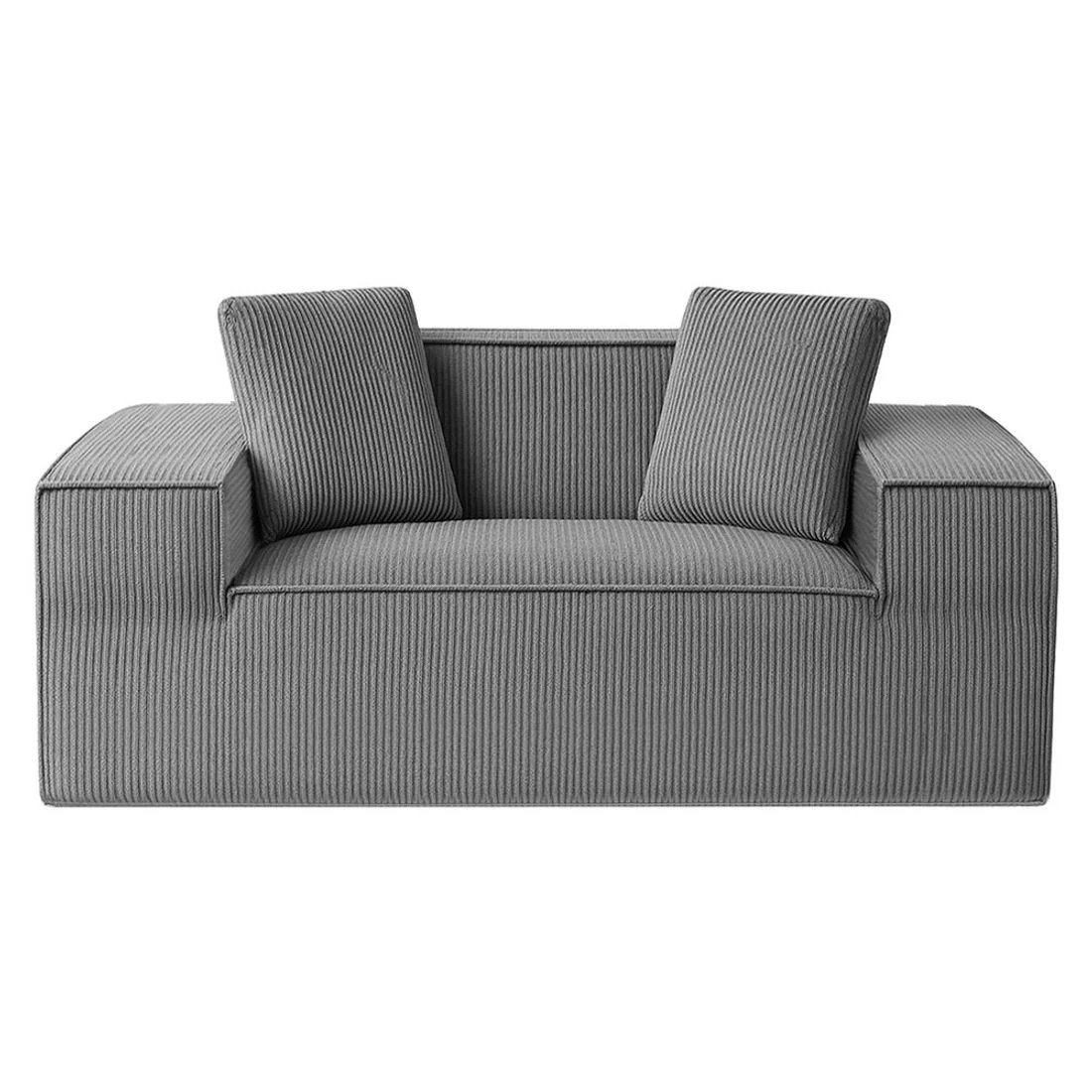 3 Artiss 2 Seater Sofa Loveseat Sofas Bed Couch No Assembly Corduroy Small Couches Apartement - Grey, 3 of 9