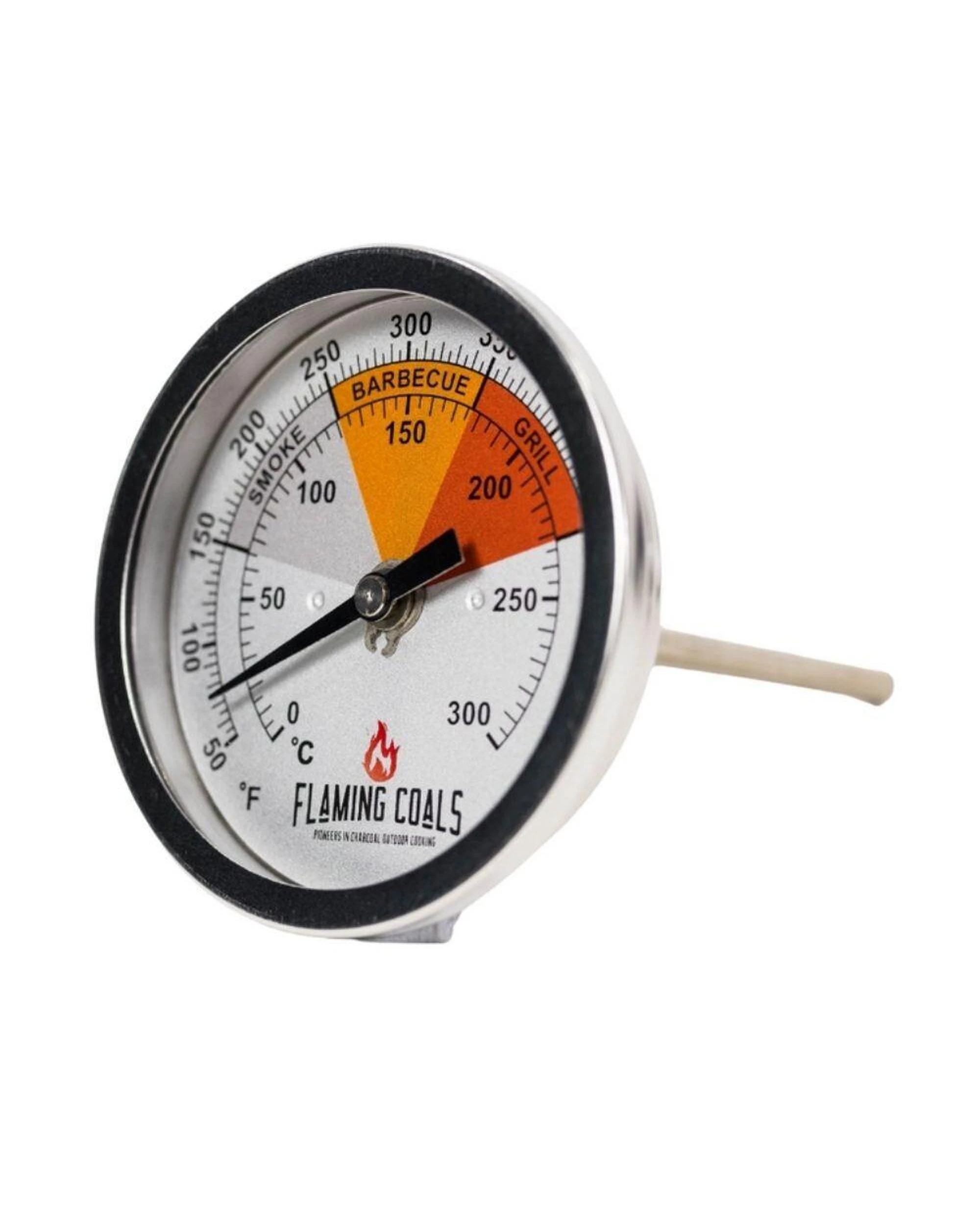 5 Flaming Coals Recalibratable BBQ Smoker Thermometer Gauge - Small, 5 of 5