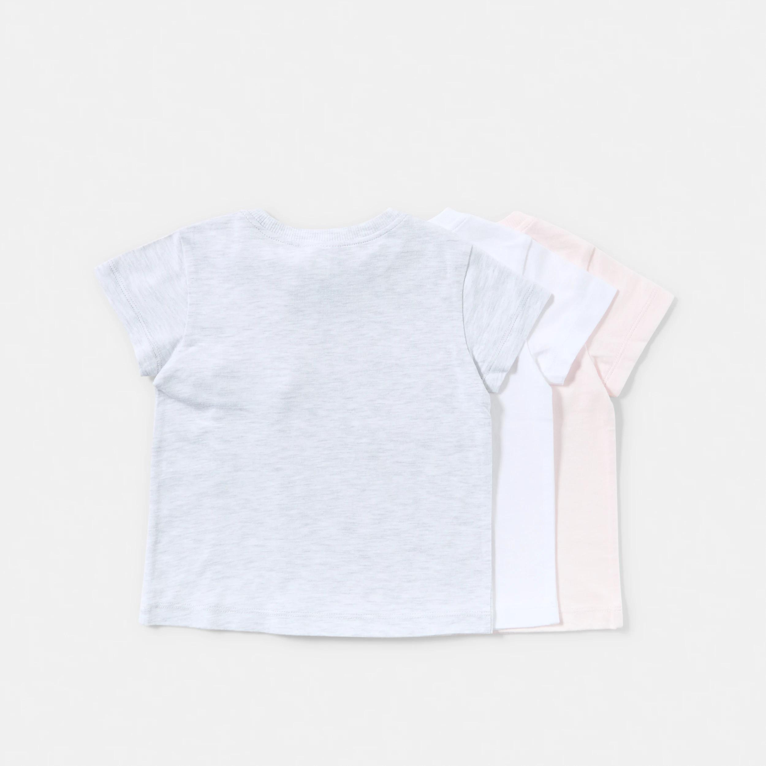 2 3 Pack Everyday T-shirt WHITE MARLE PINK 3PK, 2 of 8