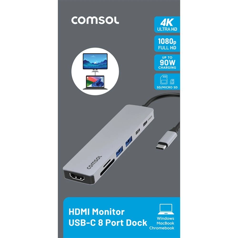 2 Comsol 4K Multi-Port USB-C Hub with SD Card Reader, 2 of 2