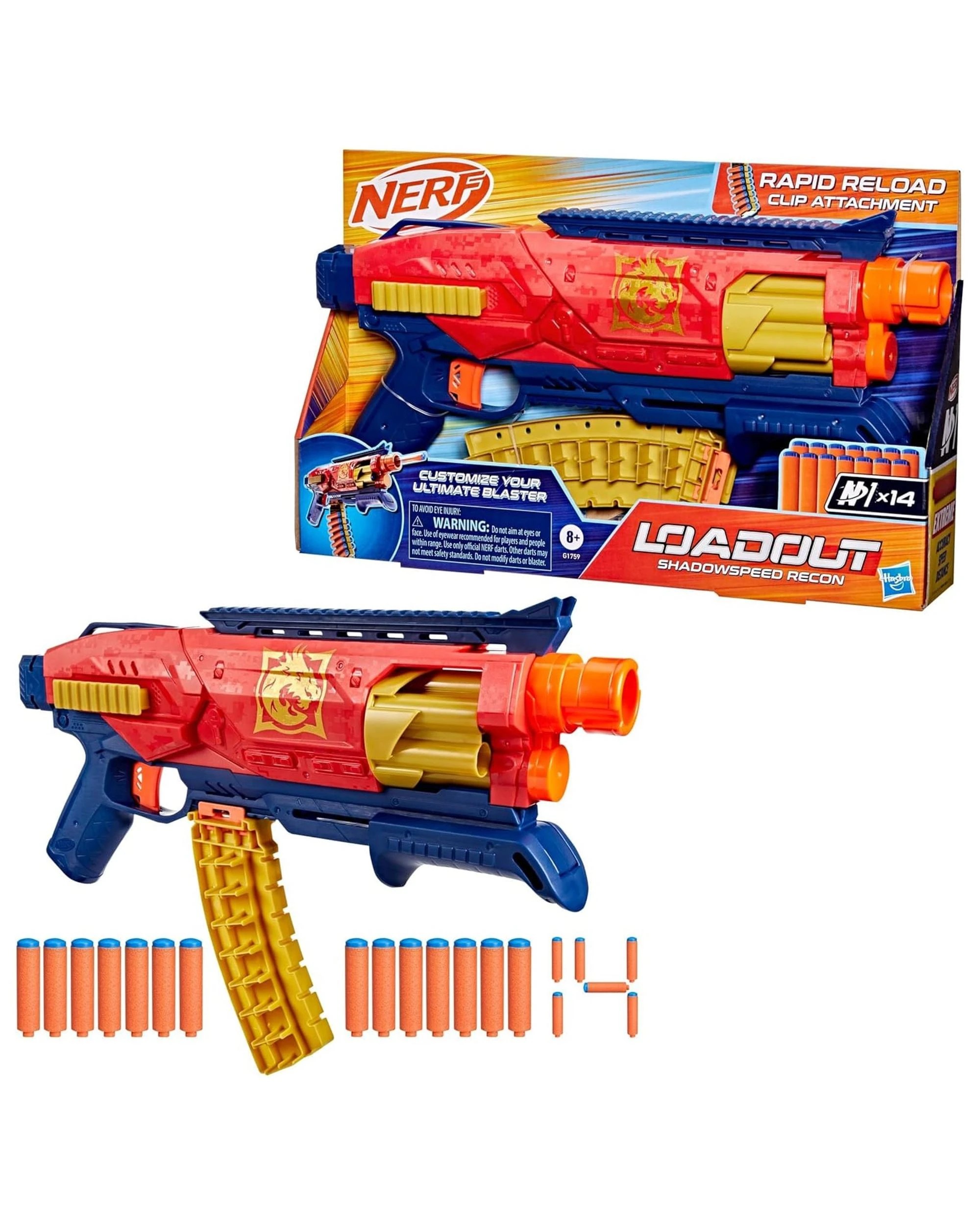1 NERF Loadout Shadowspeed Recon Dart Blaster, 1 of 6