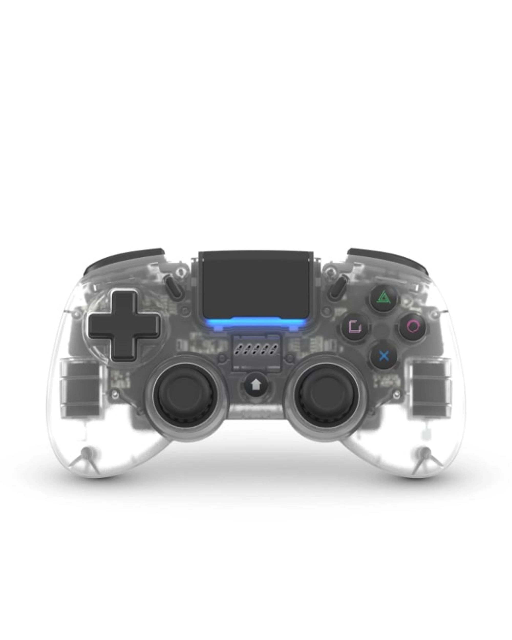 1 Retro Fighters Mantis Mini Wireless Bluetooth Controller for PS4 and PC - Crystal - Clear, 1 of 3