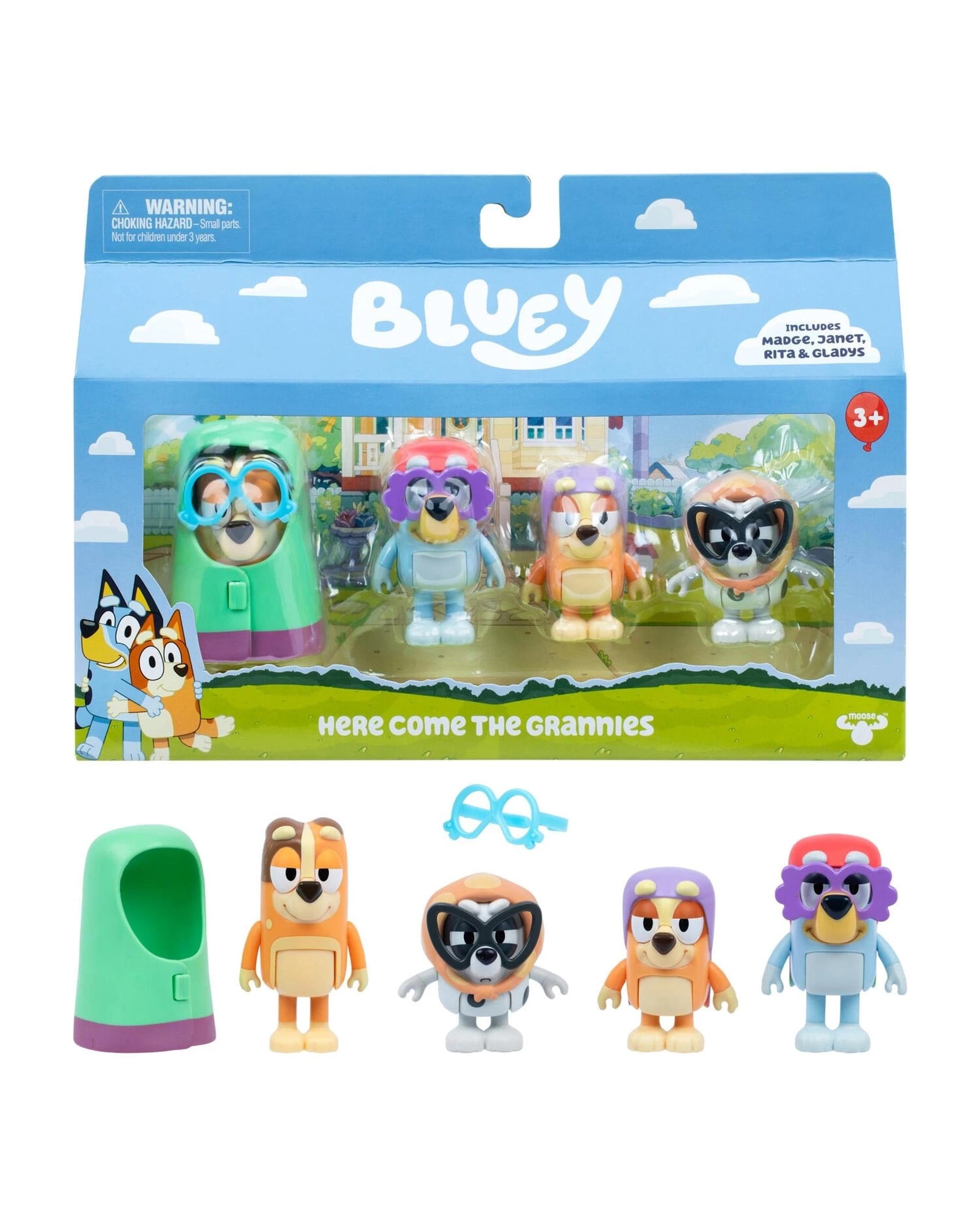 4 Bluey Here Come the Grannies Action Figure 4 Pack, 4 of 7