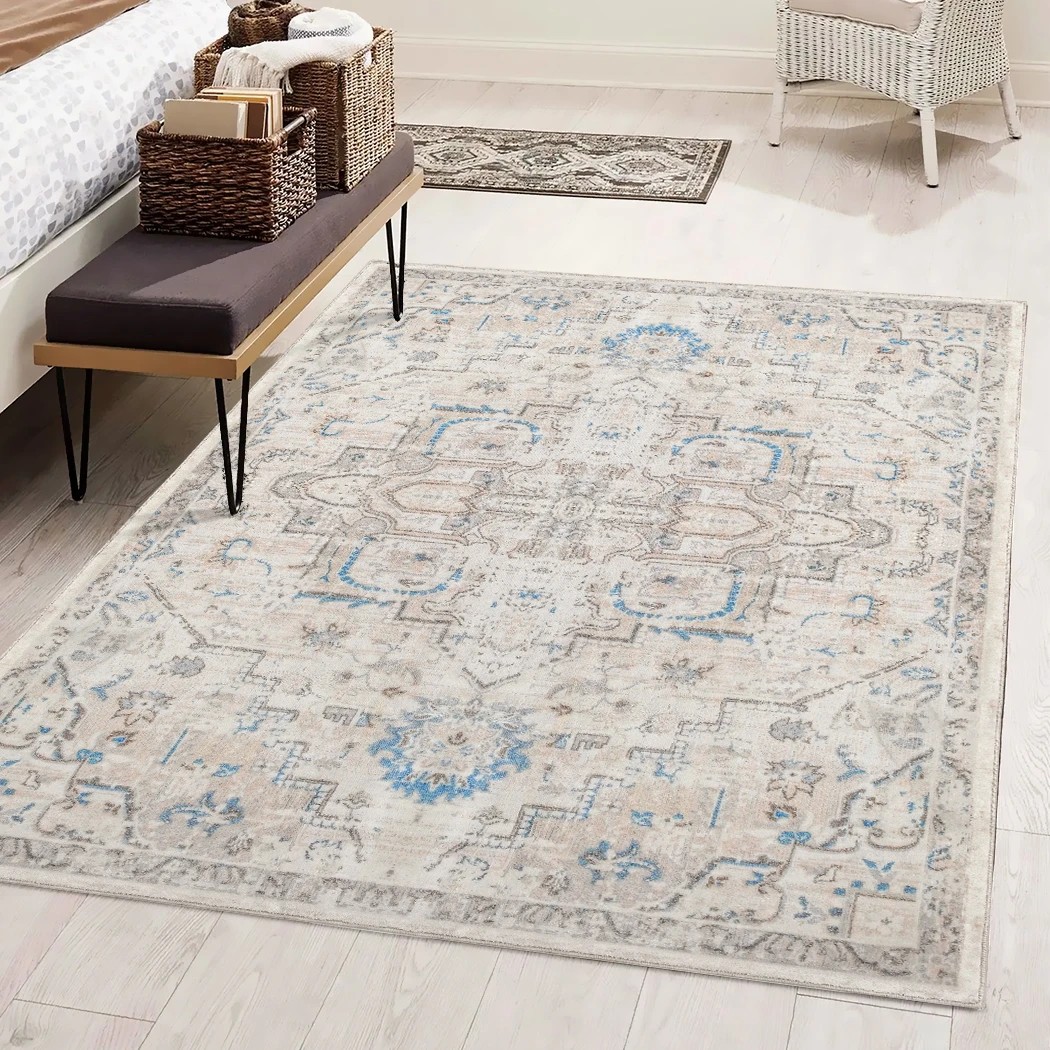 7 Marlow Room Area Rug Machine Washable Distressed Carpet, 7 of 8