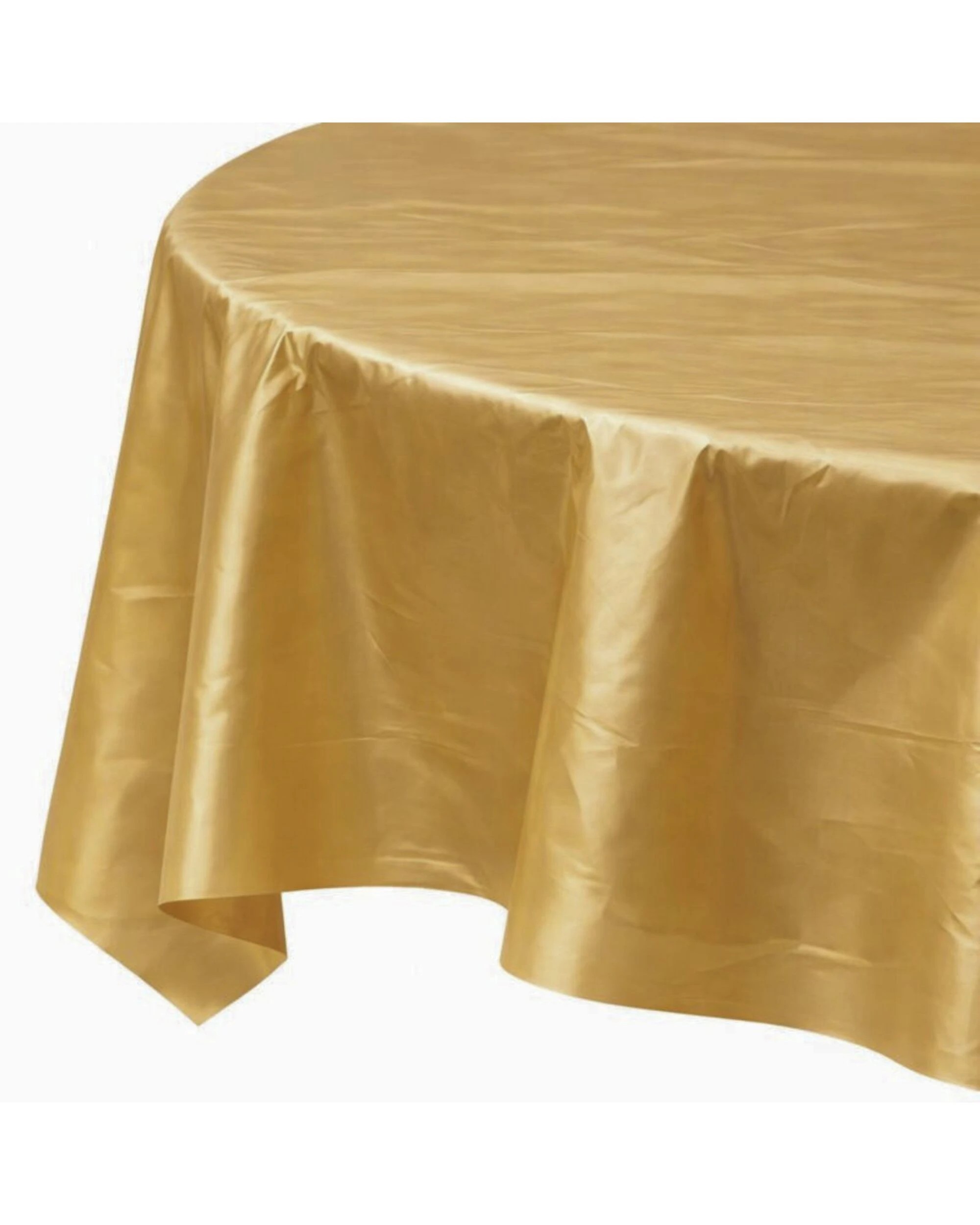 1 Unique Gold Round Plastic Tablecloth - Gold, 1 of 3