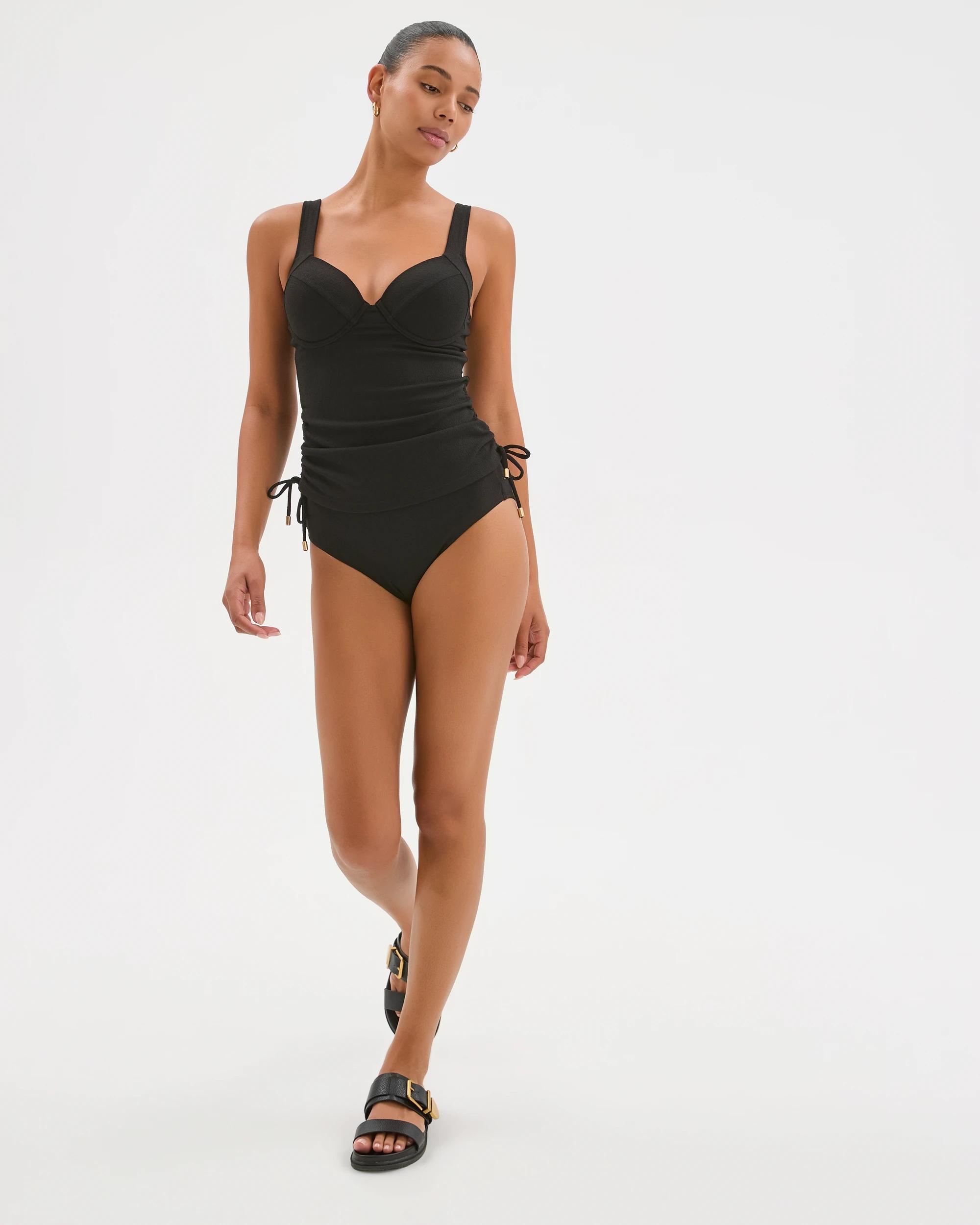 5 Target Woman Shape Your Body Resort Balconette Soft Textured Swim Tankini Top BLACK, 5 of 9