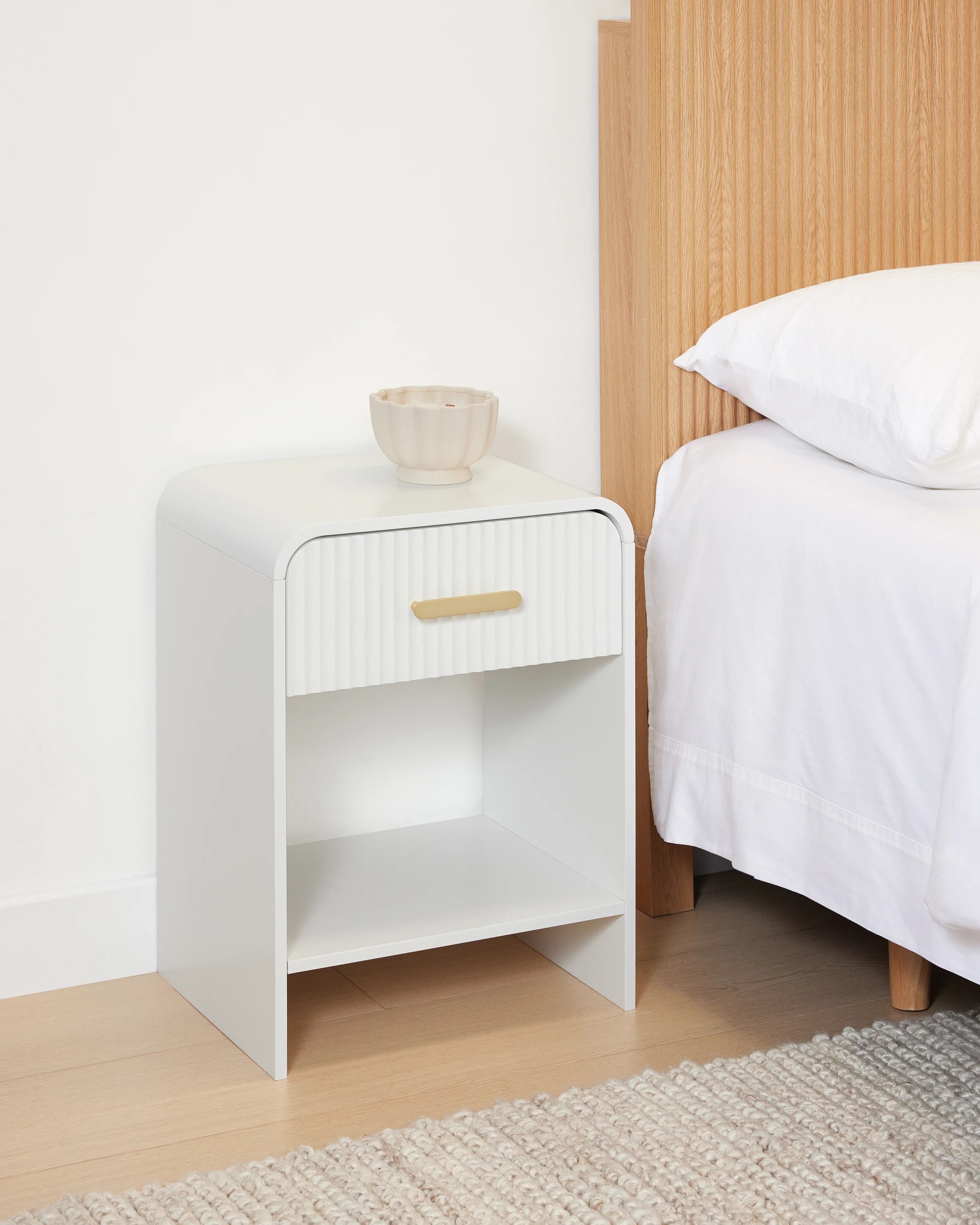 1 Luna Bedside Table - White, 1 of 9