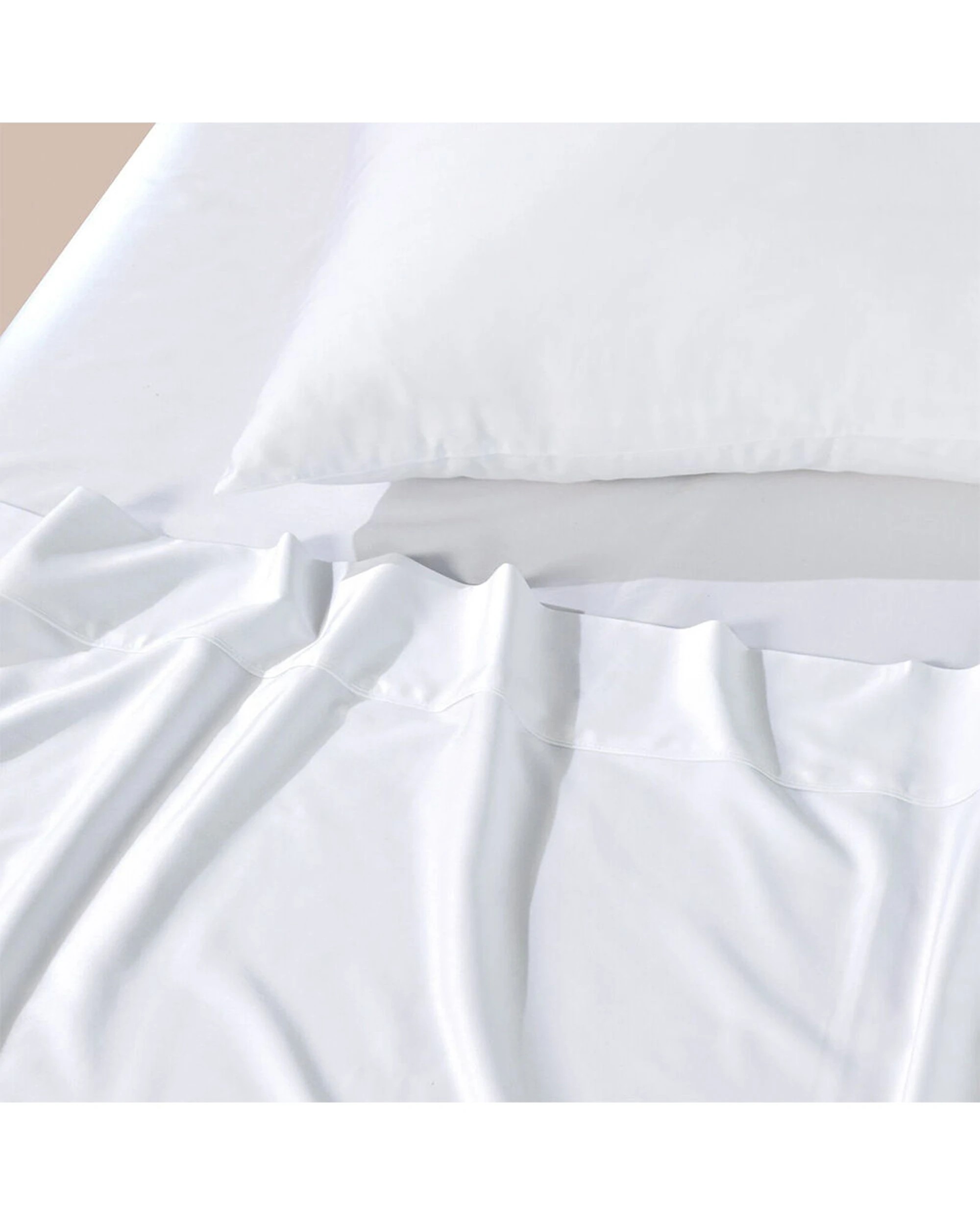 5 Bianca Rosebank 500TC Bamboo Cotton Sateen Blend Sheet Set With 2 Pillowcases - King Bed - White, 5 of 7
