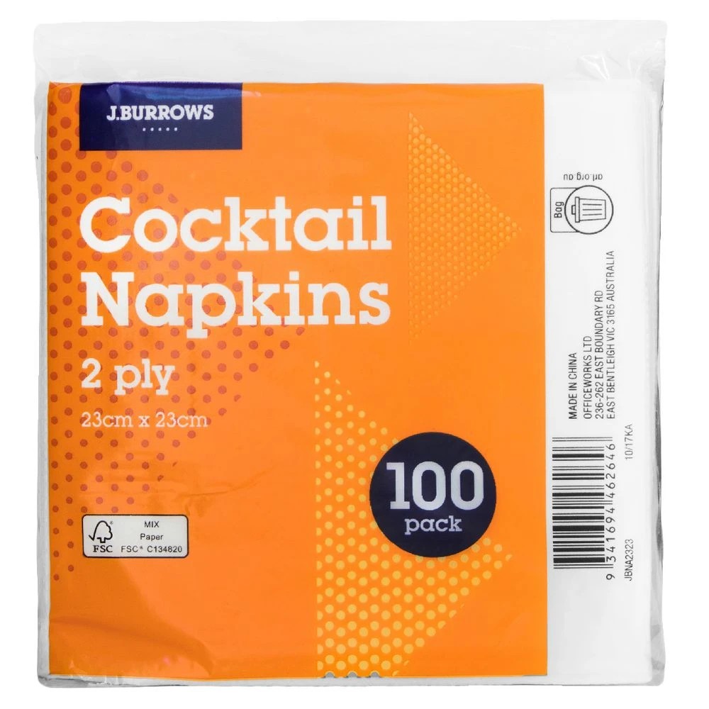 2 J.Burrows Cocktail Napkins 100 Pack, 2 of 5