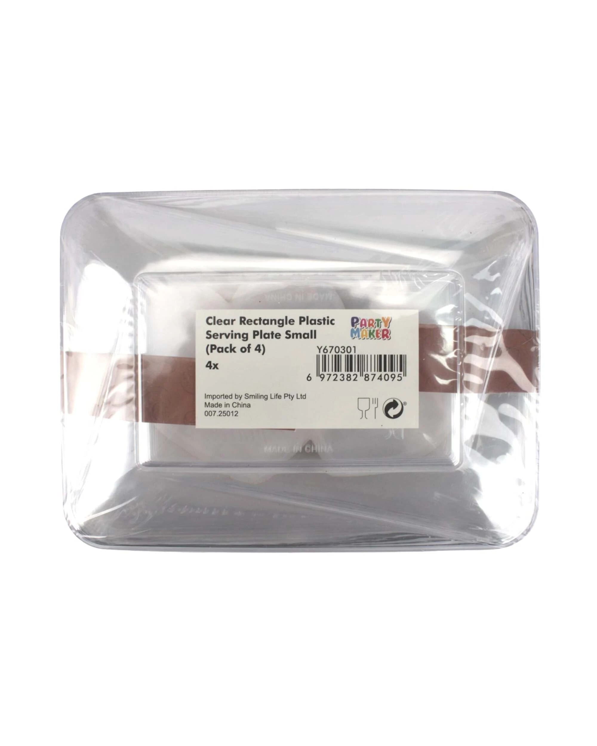 6 Party Maker Rectangle Serving Plates 15.5cm Pack of 4 - Clear, 6 of 6
