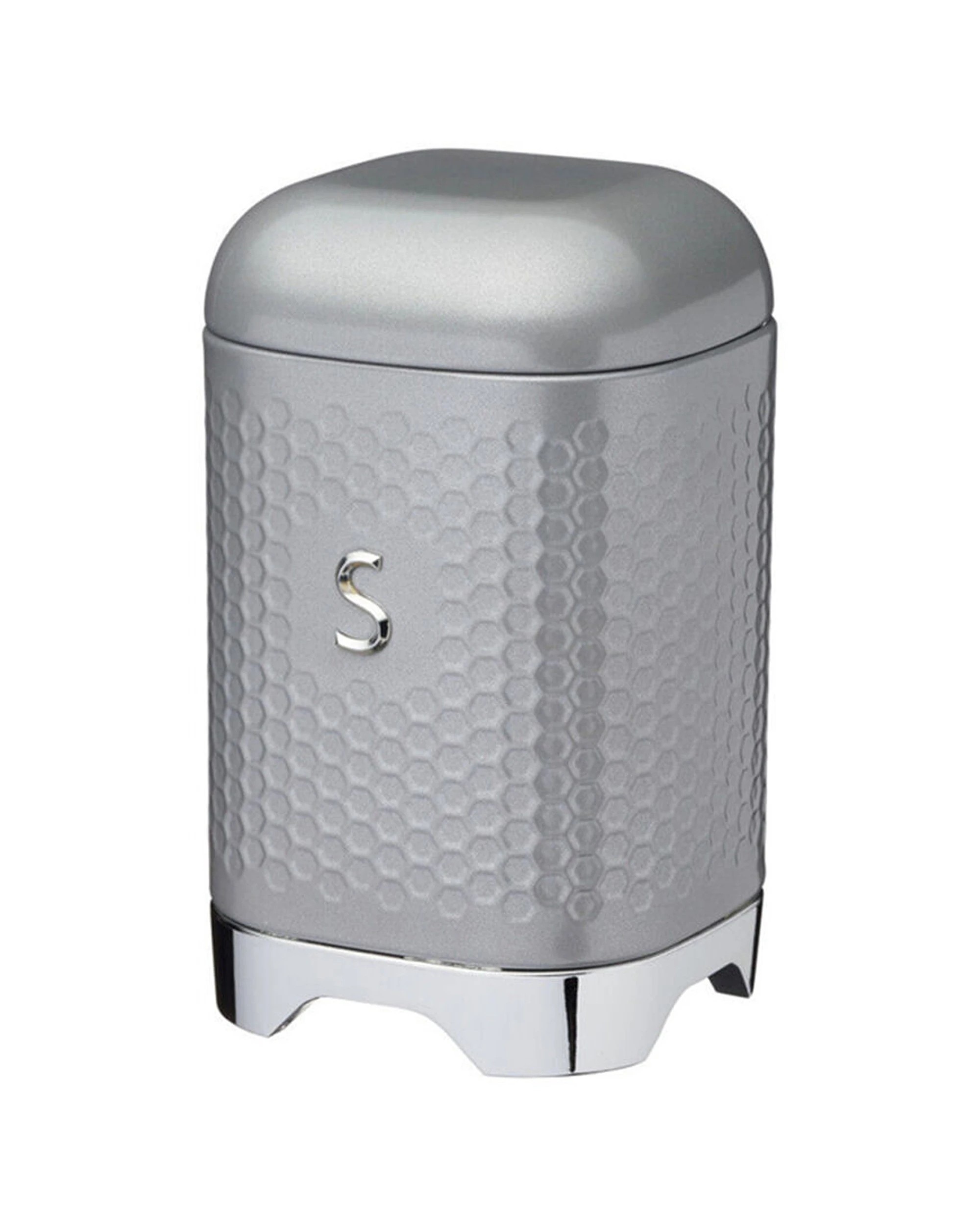 4 Kitchencraft 3pc Lovello Geometric Sugar Tea Coffee Canister Combo Carbon Steel - Grey, 4 of 4