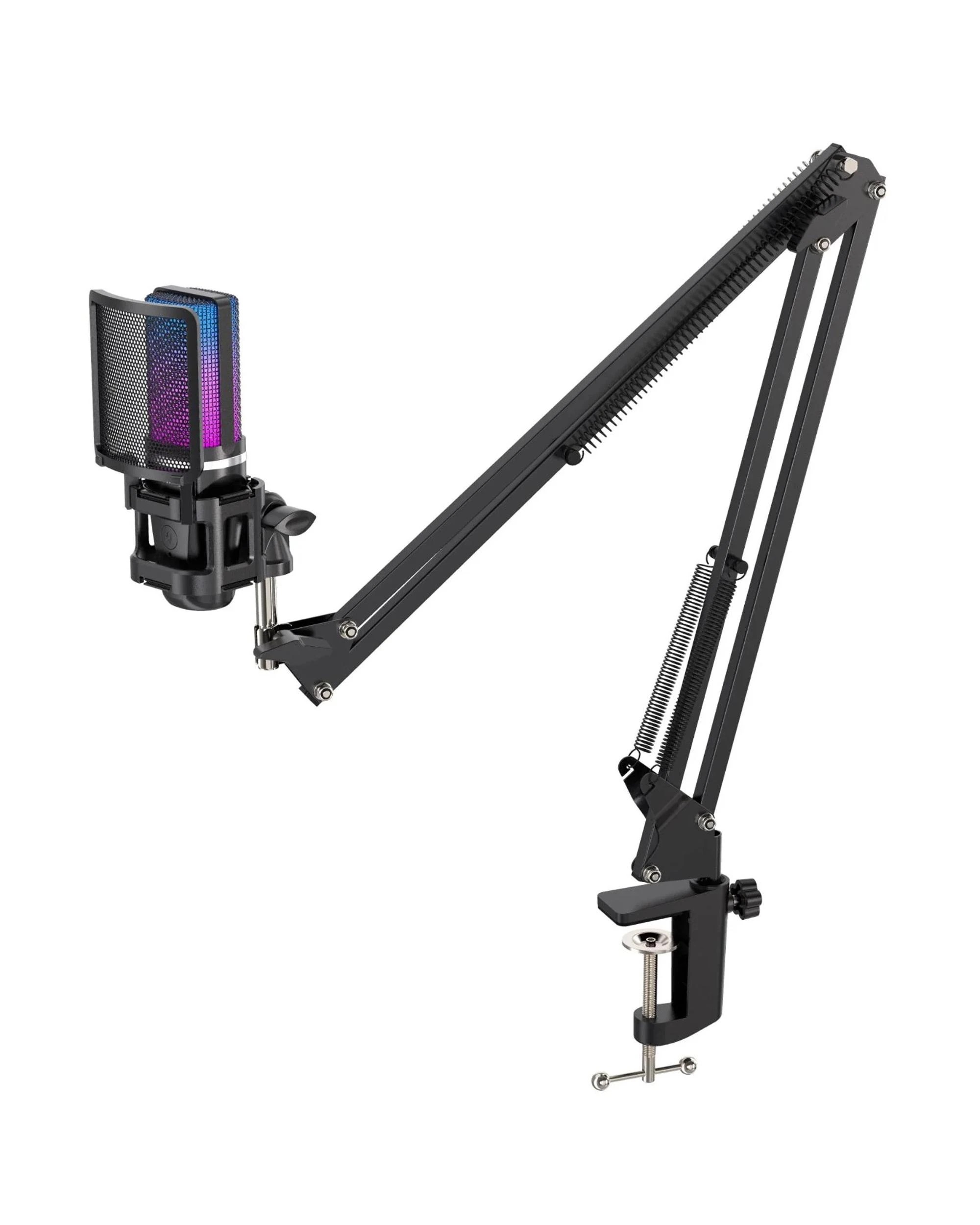 2 Playmax RGB Black Microphone with Arm and Tripod - Black, 2 of 9