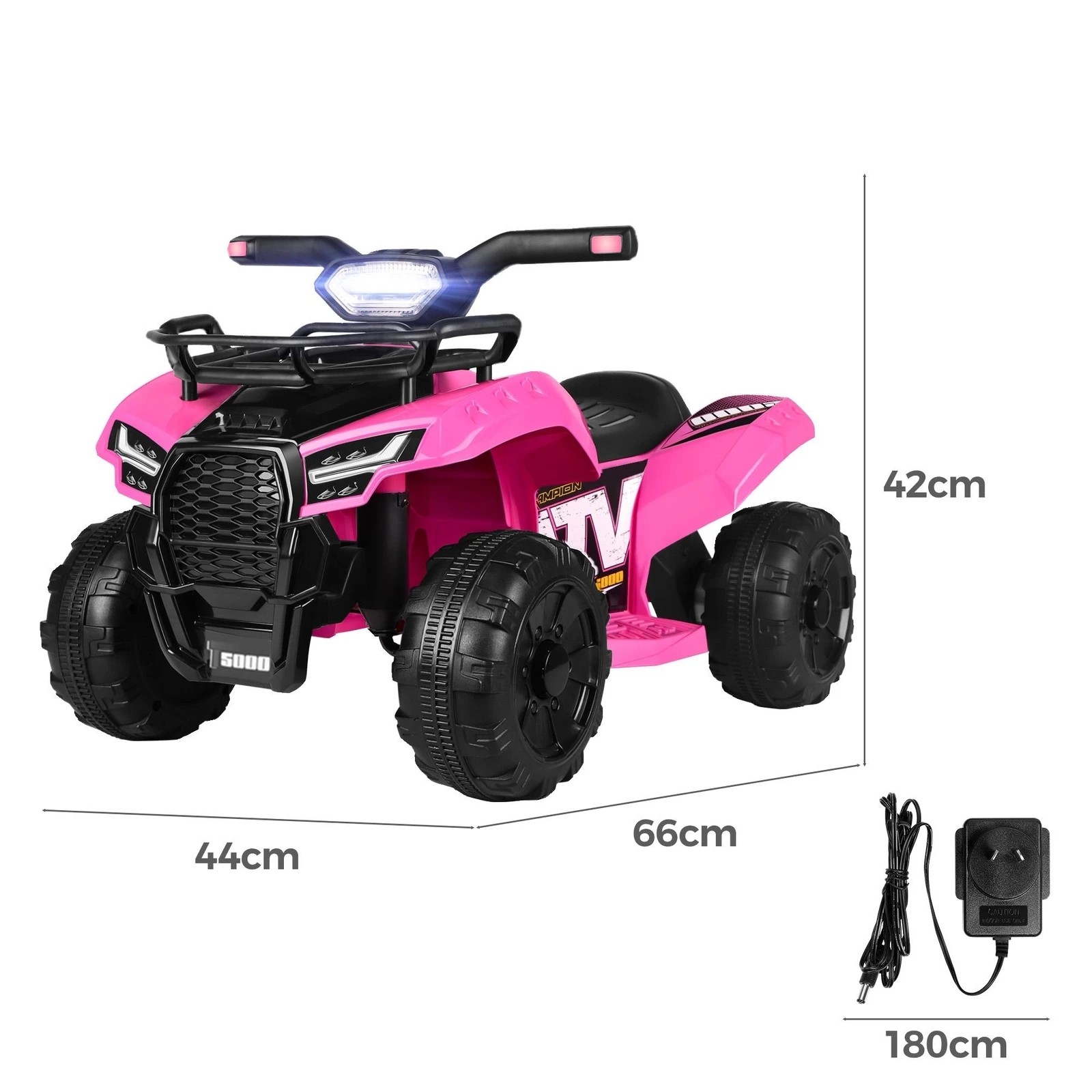2 Alfordson Kids Ride On Car Electric ATV Toy 25W Motor W/ USB MP3 LED Lights - Pink, 2 of 10