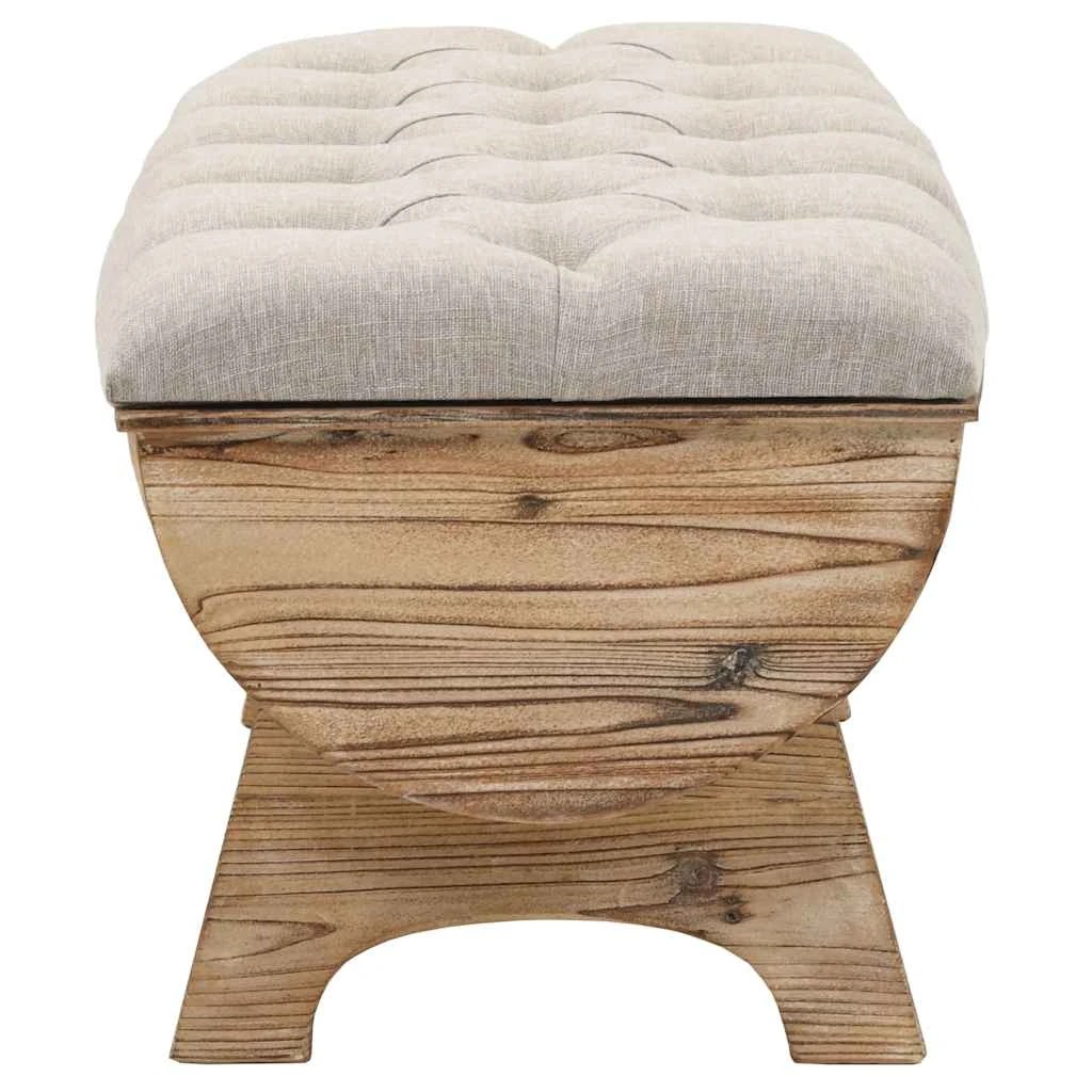 2 vidaXL Storage Bench Wood - Beige, 2 of 7