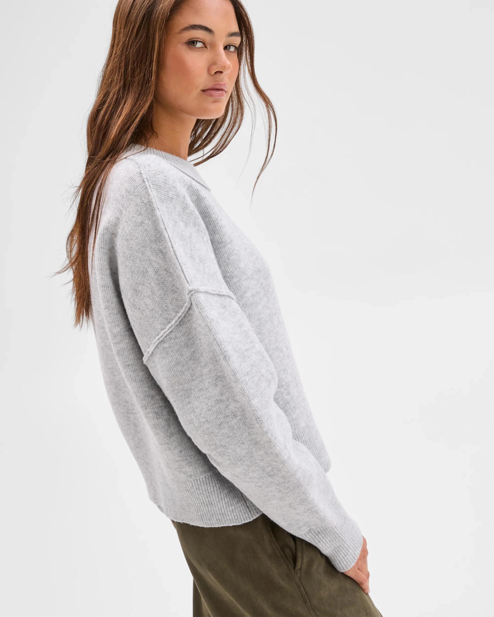 5 Lily Loves Sleeve Detail Knit Jumper GREY MARLE, 5 of 6
