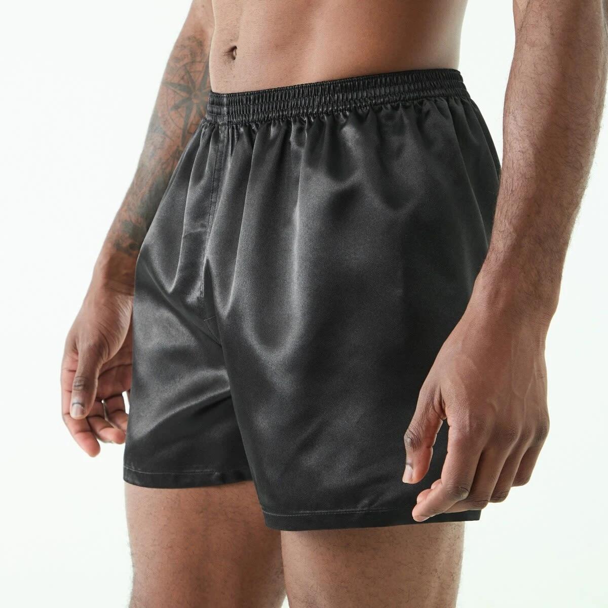 3 2 Pack Satin Boxers BLACK, 3 of 6