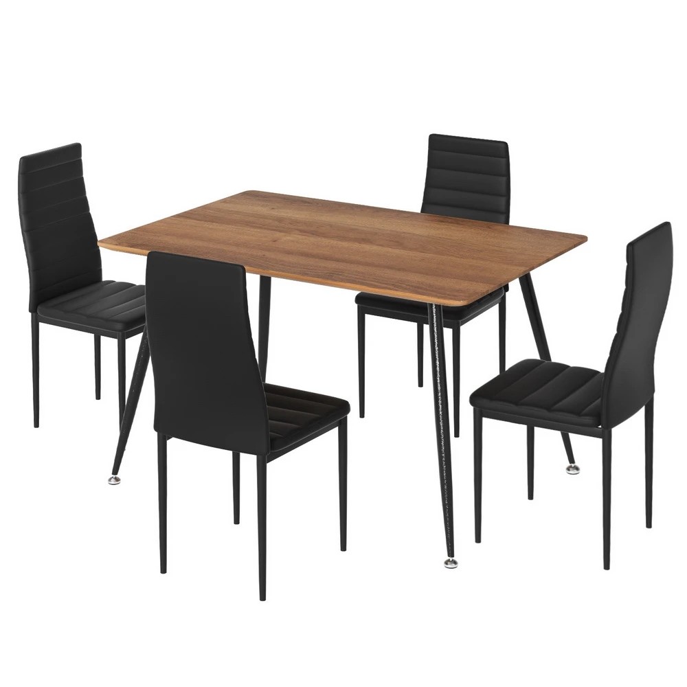 1 1 Artiss Dining Table and 4 Chairs Set Rectangle Metal - Multi, 1 of 5