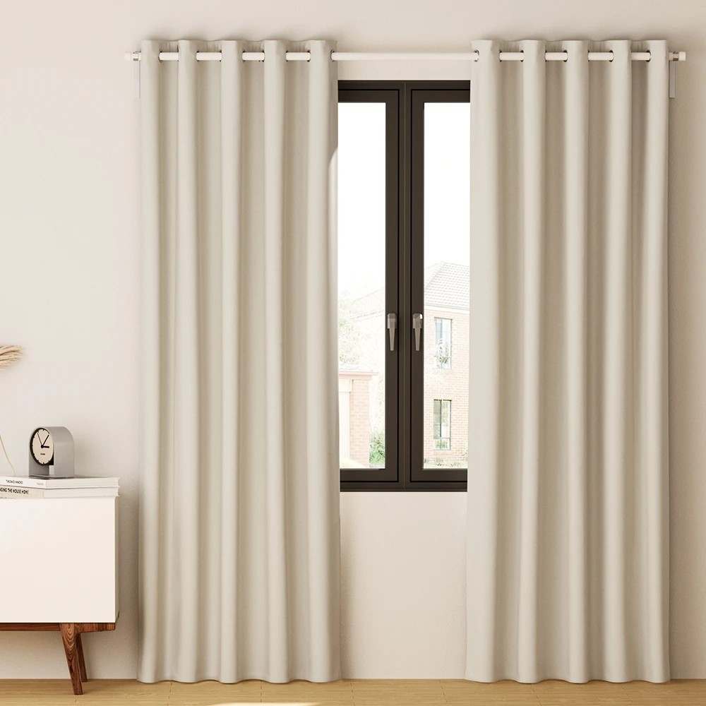 2 Artiss 2X Blockout Curtains Eyelet 140x230cm - Beige, 2 of 6