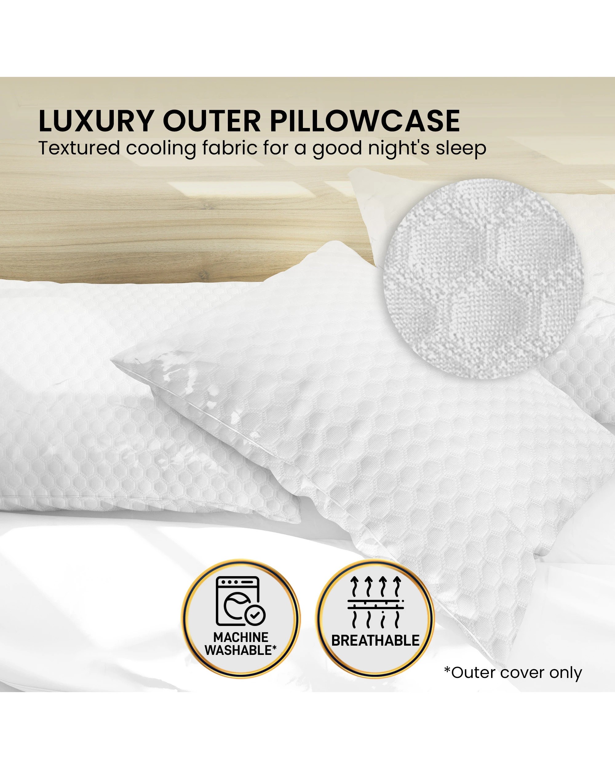 8 Laura Hill Cooling Memory Foam Pillow - Single, 8 of 10