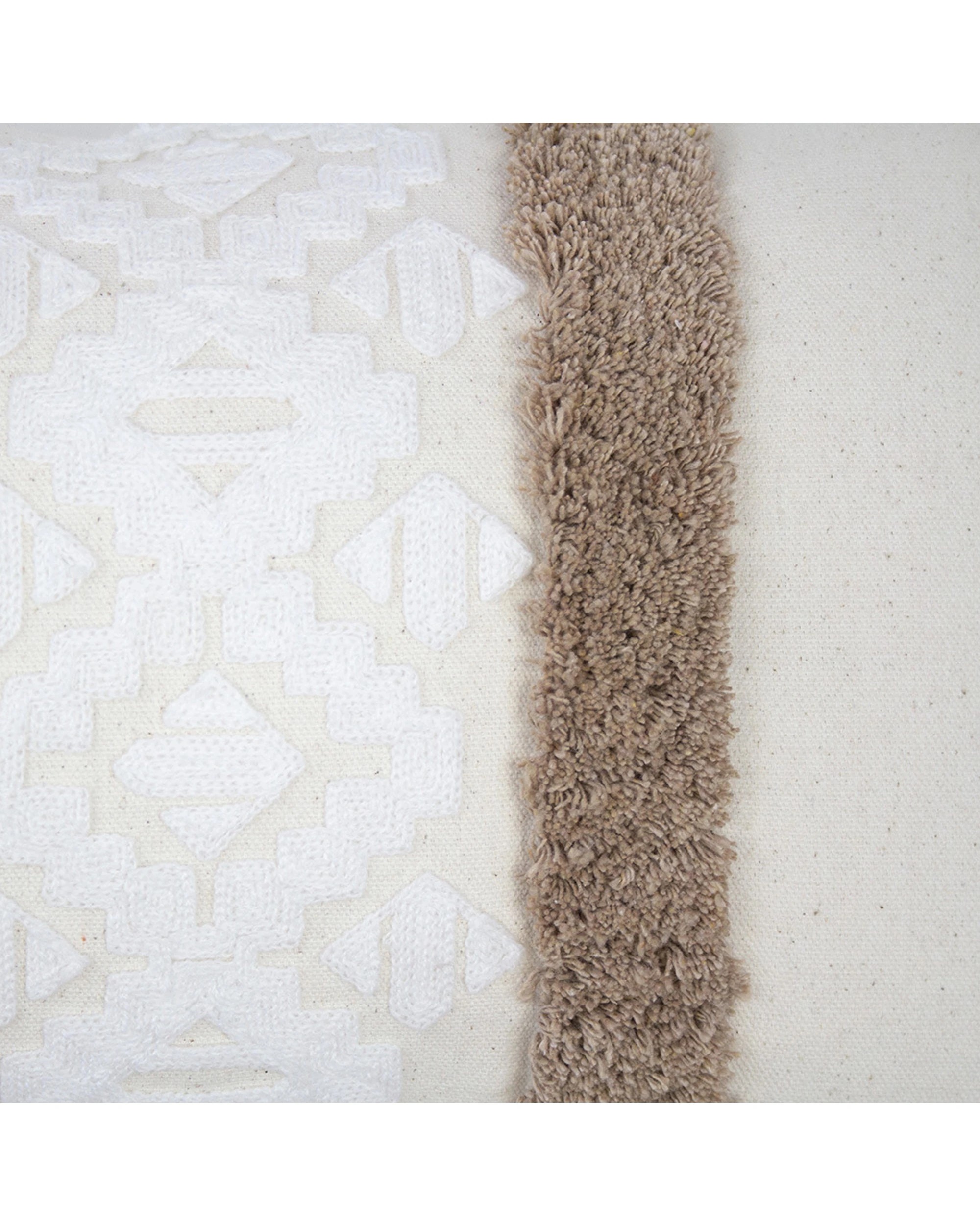 3 Bambury Sedona Tufted Embroidery Rectangle Cushion Cappuccino - Brown, 3 of 4