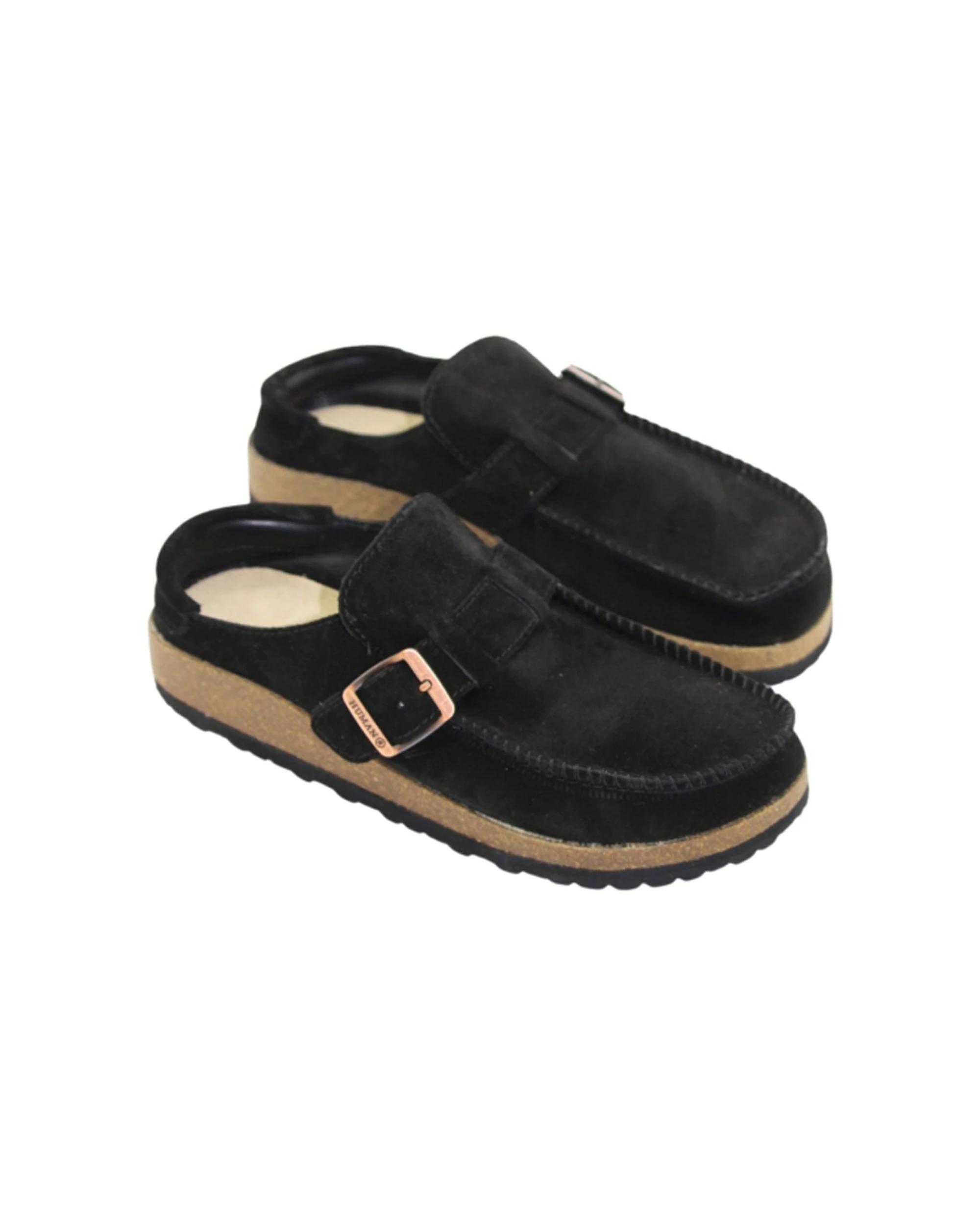3 Human Shoes Winnie Women's Moccasin Slip-ons Moulded Sole Black Suede BLACK SUEDE, 3 of 4