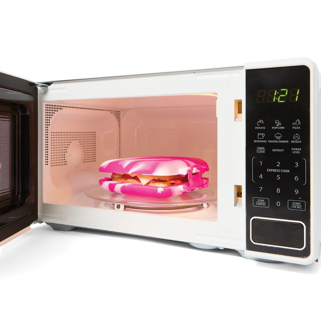 8 Microwave 'YUM' Grill Toastie Maker - Pink, 8 of 9