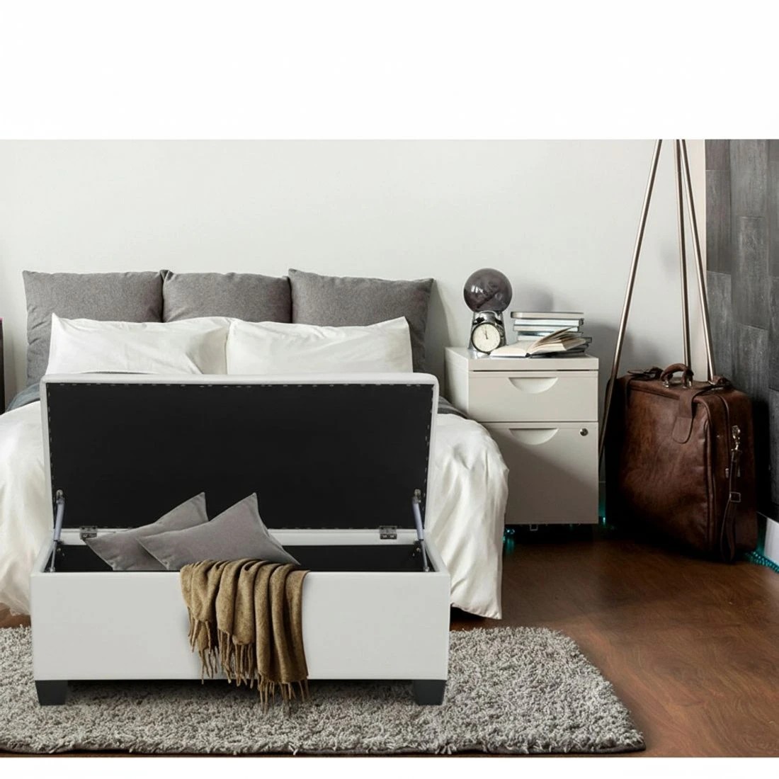 7 Artiss Storage Ottoman Blanket Box 97cm - White, 7 of 10