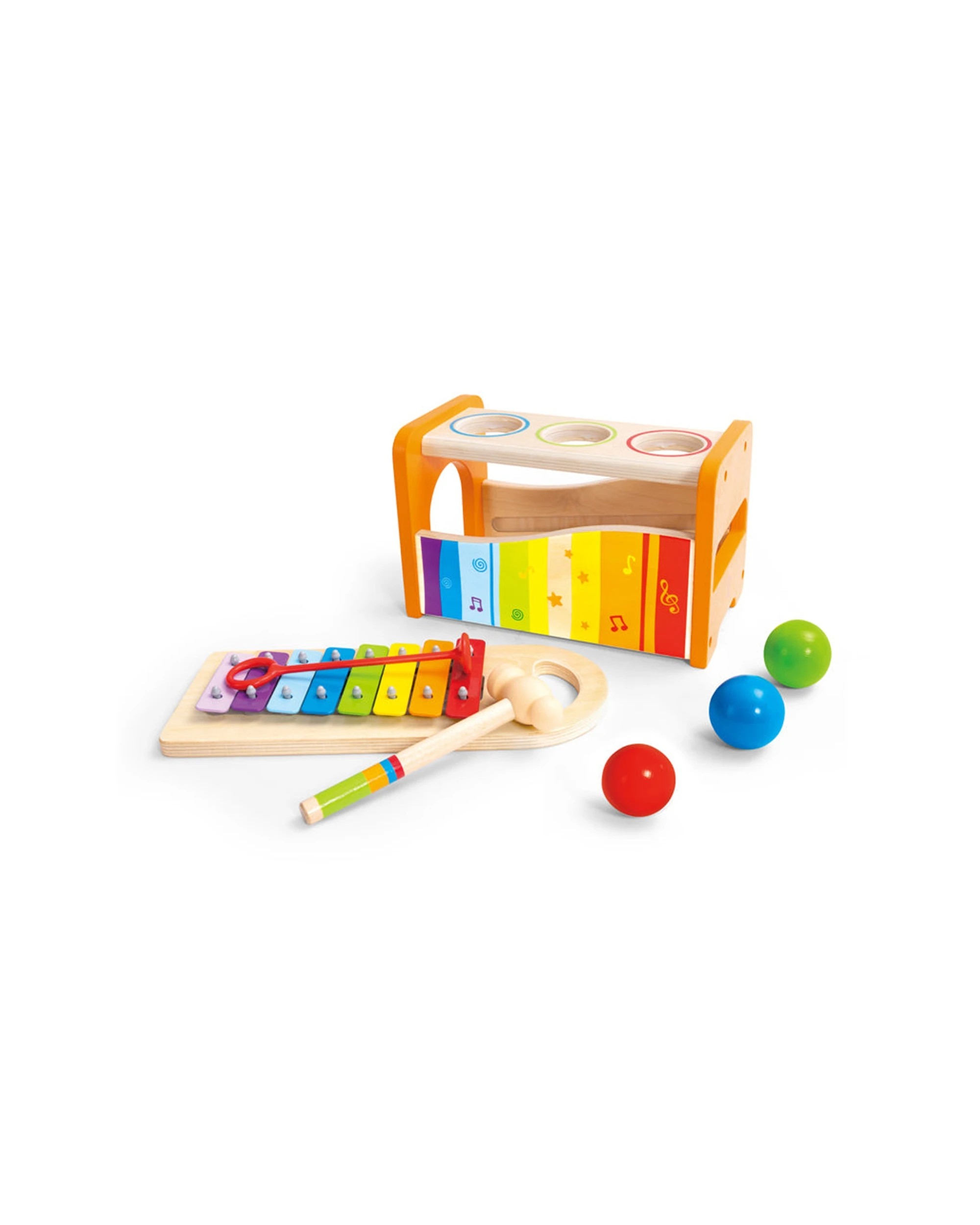 1 Hape Kids Toddler Pound & Tap Bench Xylophone Ball Drop Musical Toy - Multi, 1 of 3