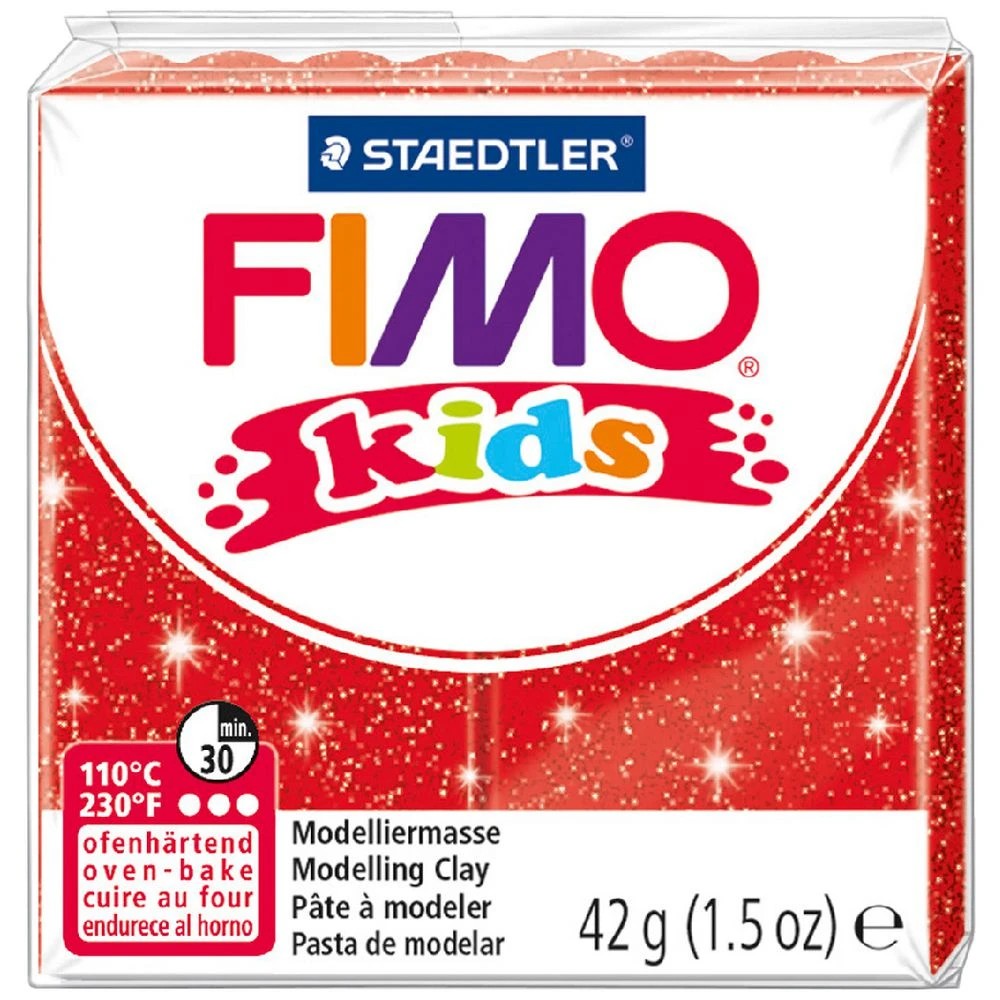 1 Staedtler FIMO Modelling Clay 42g Glitter Red, 1 of 1