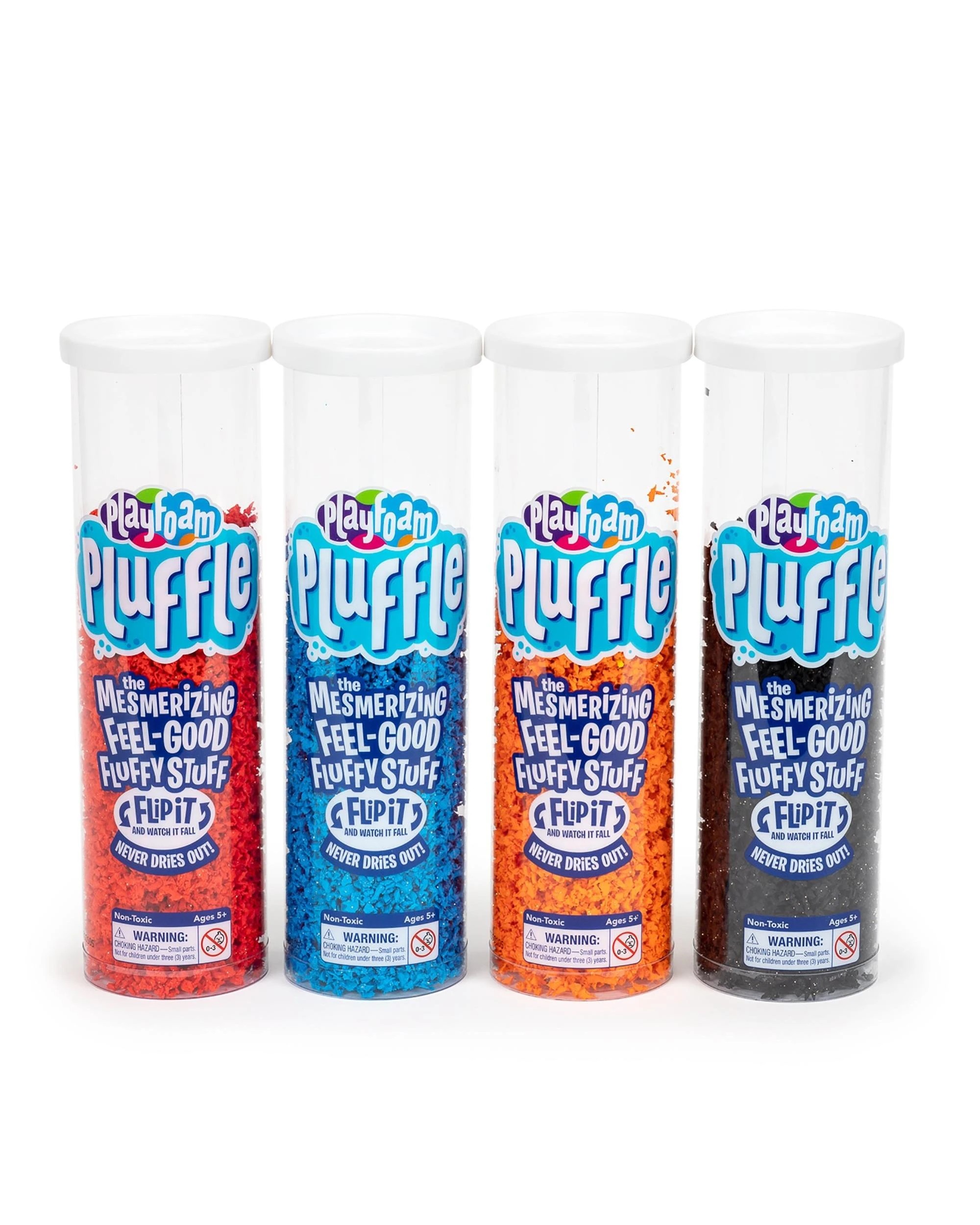 1 Playfoam Pluffle Black, Red, Blue and Orange 4 Pack - Multi, 1 of 5