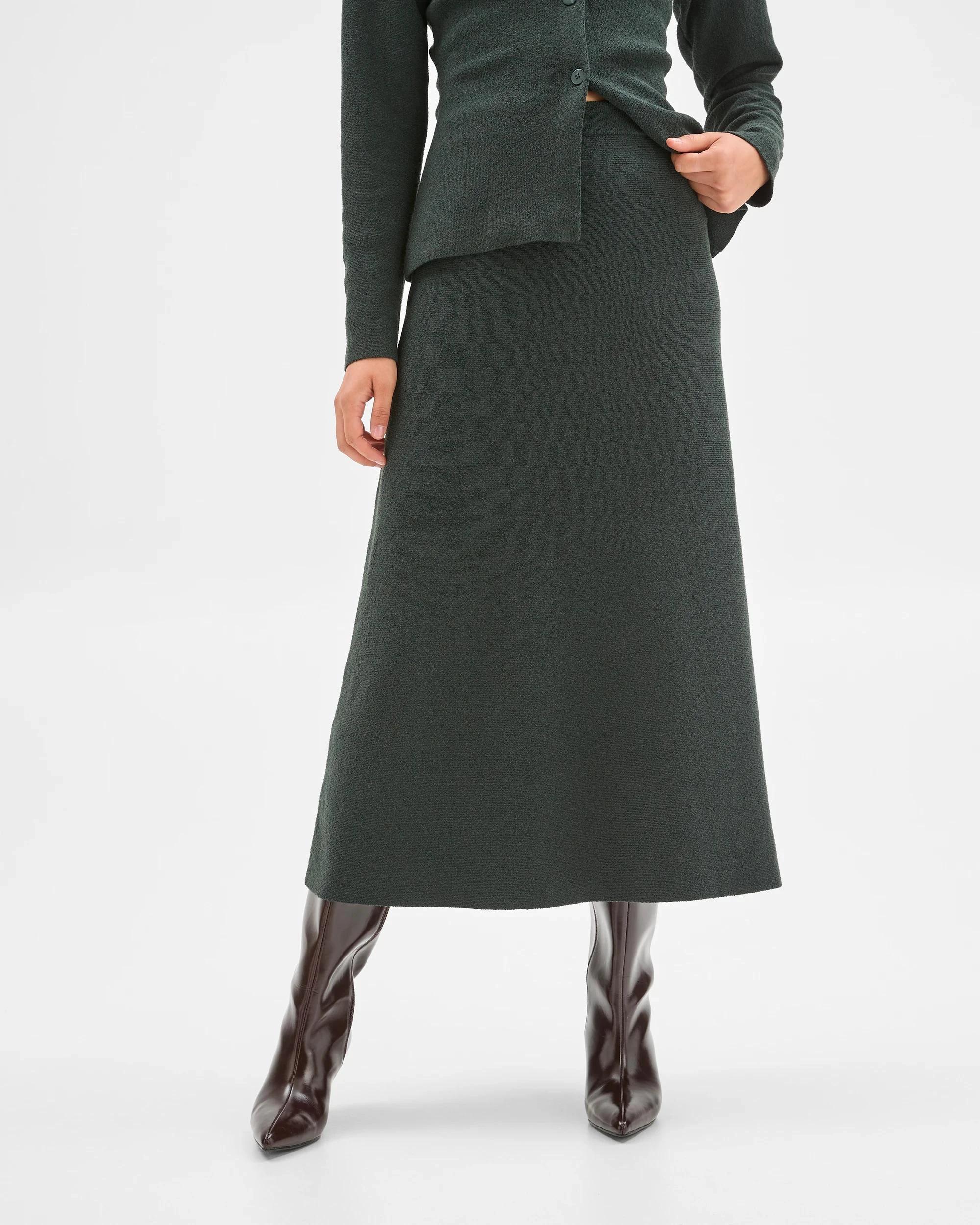 4 Preview Boucle Knit Midi Skirt MID JADE, 4 of 7