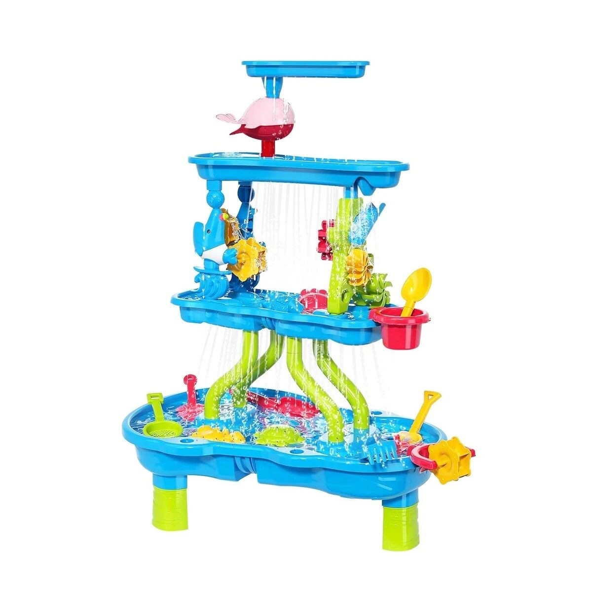 3 AUSWAY Sand Water Play Table 4 Tier Waterfall Pool Toys Set, 3 of 3
