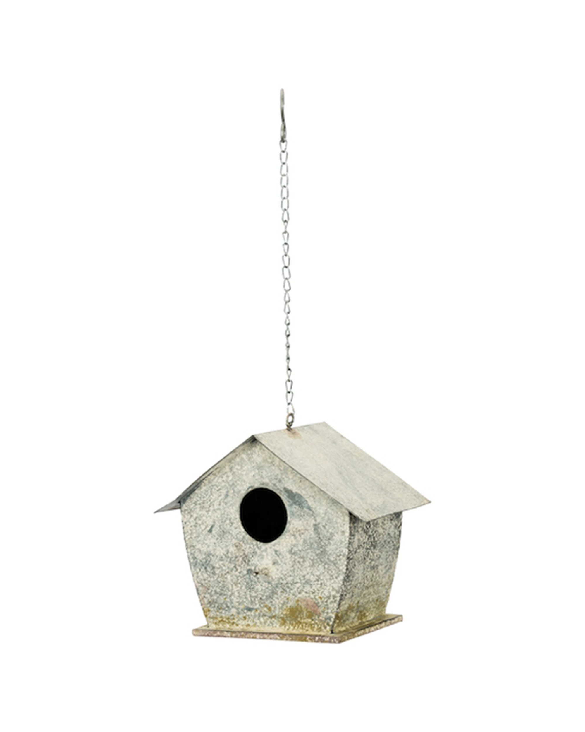 1 Alfresco Hanging Birdhouse Moss Zinc Garden Decor Outdoor Garden Decor - Natural, 1 of 1
