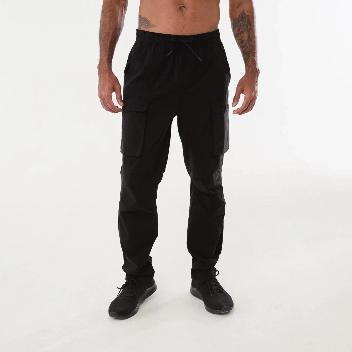 1 Active Mens Woven Cargo Pants BLACK, 1 of 6