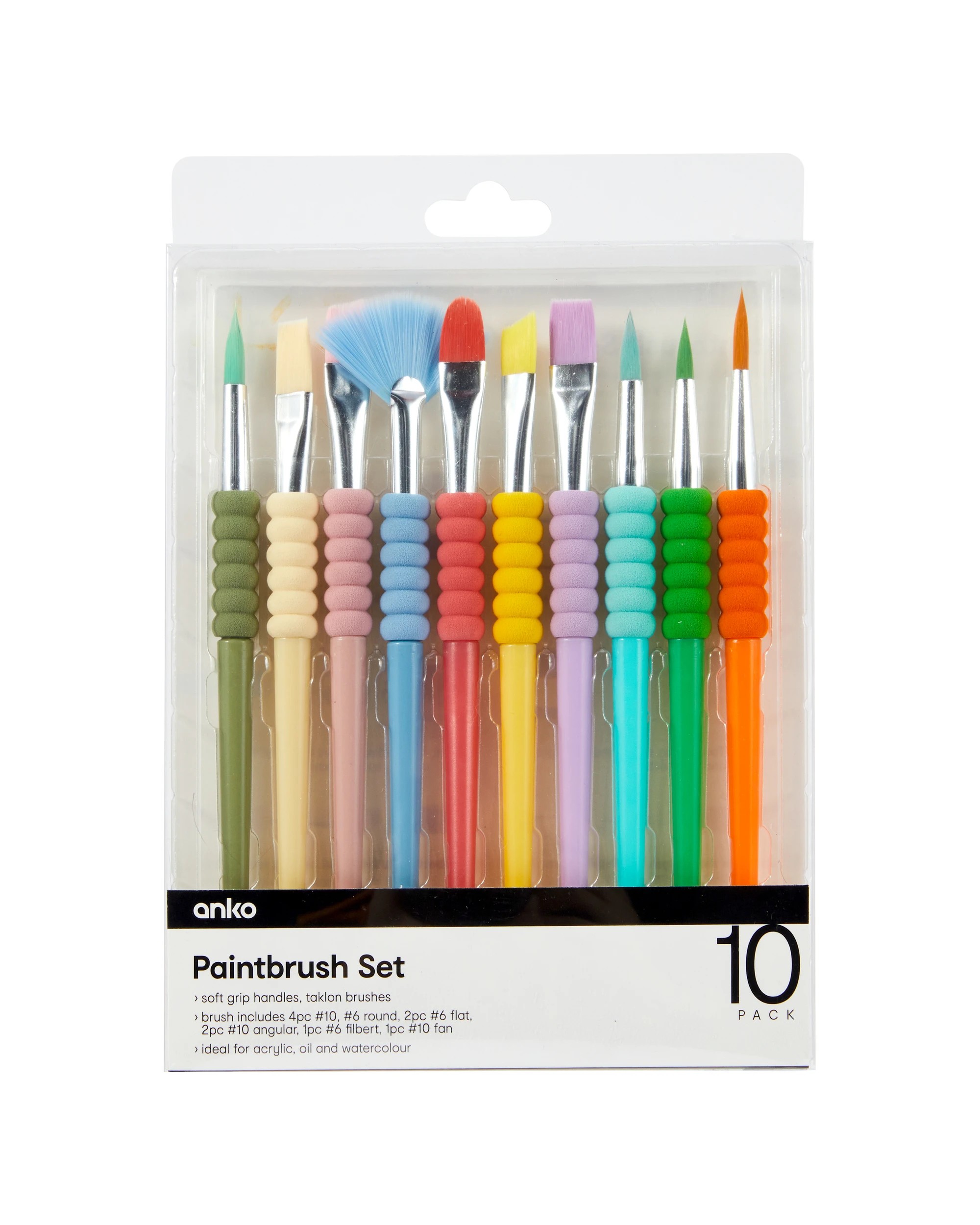 1 10 Pack Paintbrush Set, 1 of 4