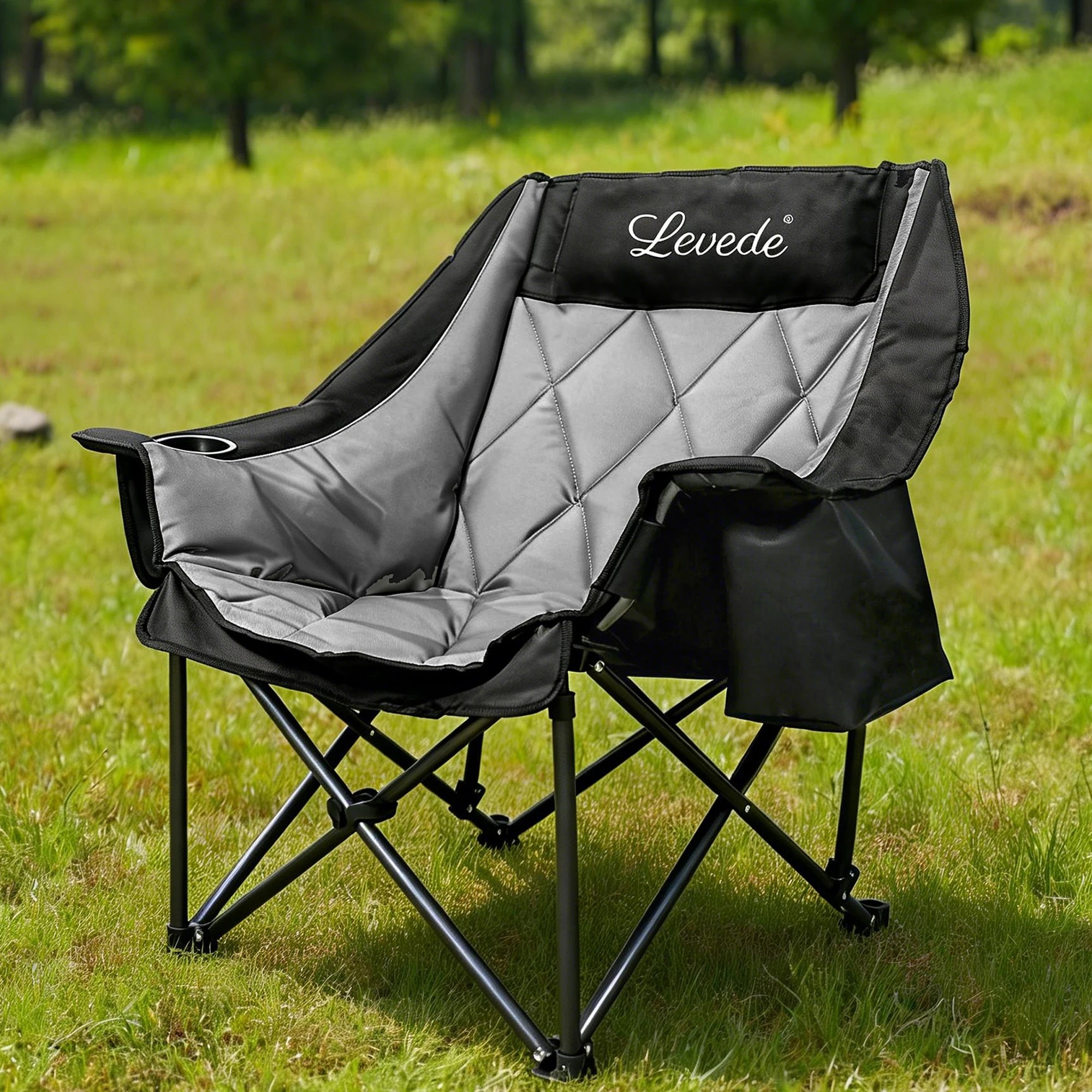 8 Levede Folding Camping Chair Extra Large Outdoor Portable Fishing Travel Seat, 8 of 9