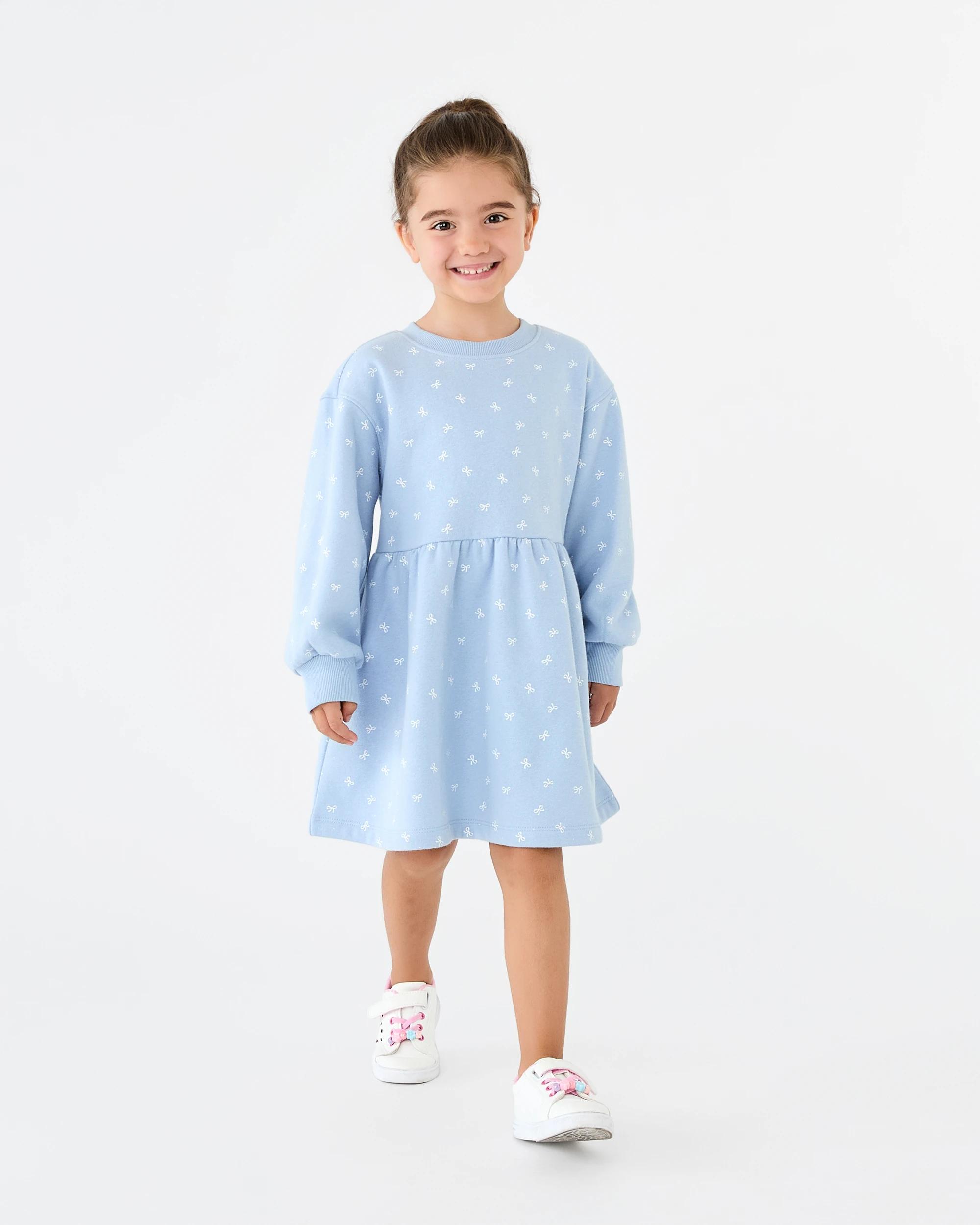 7 Fleece Dress Blu Bow, 7 of 8