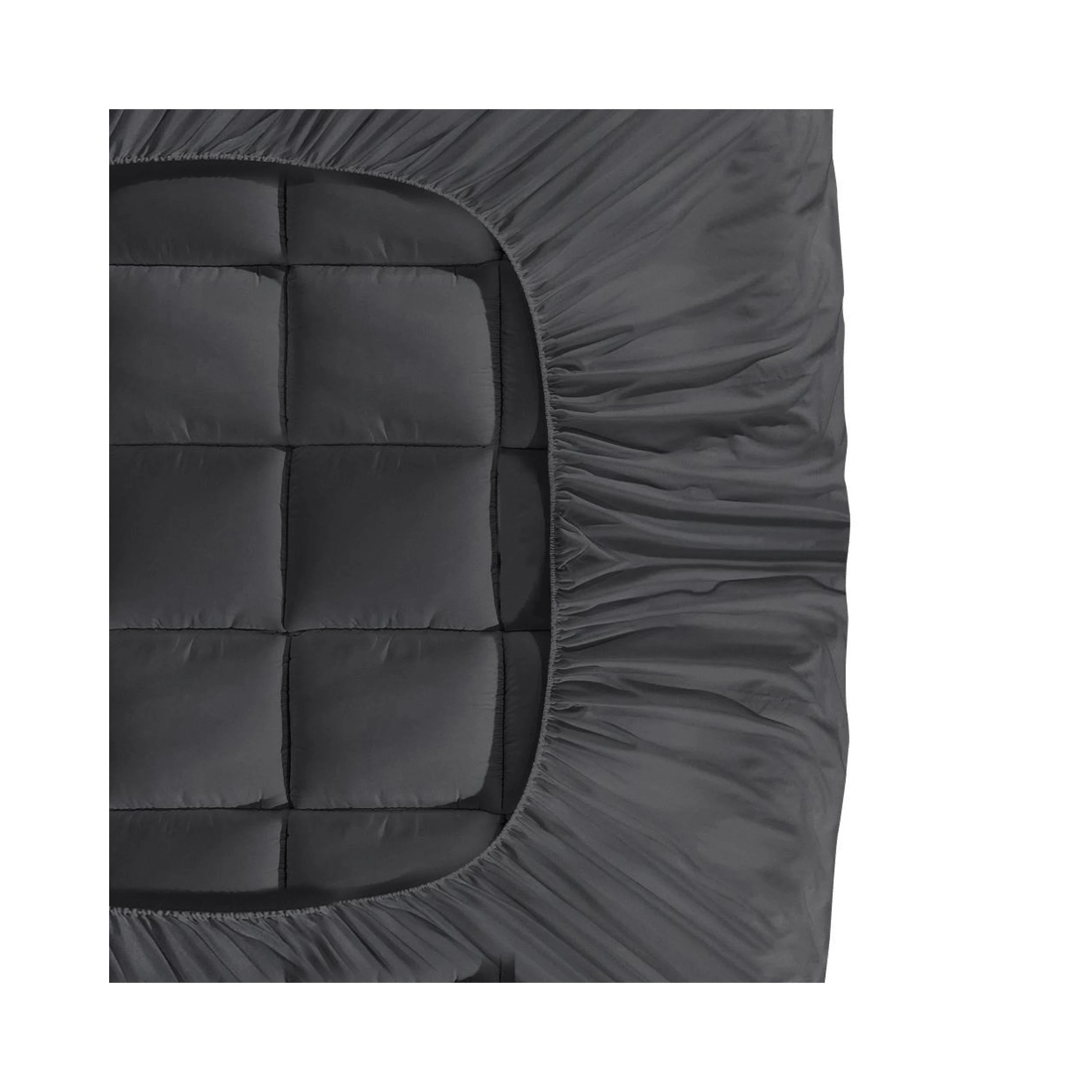 5 Bedra 5cm Pillow Top Mattress Topper Bamboo-Microfibre-Charcoal Filling, Fitted King, Charcoal - Charcoal, 5 of 5