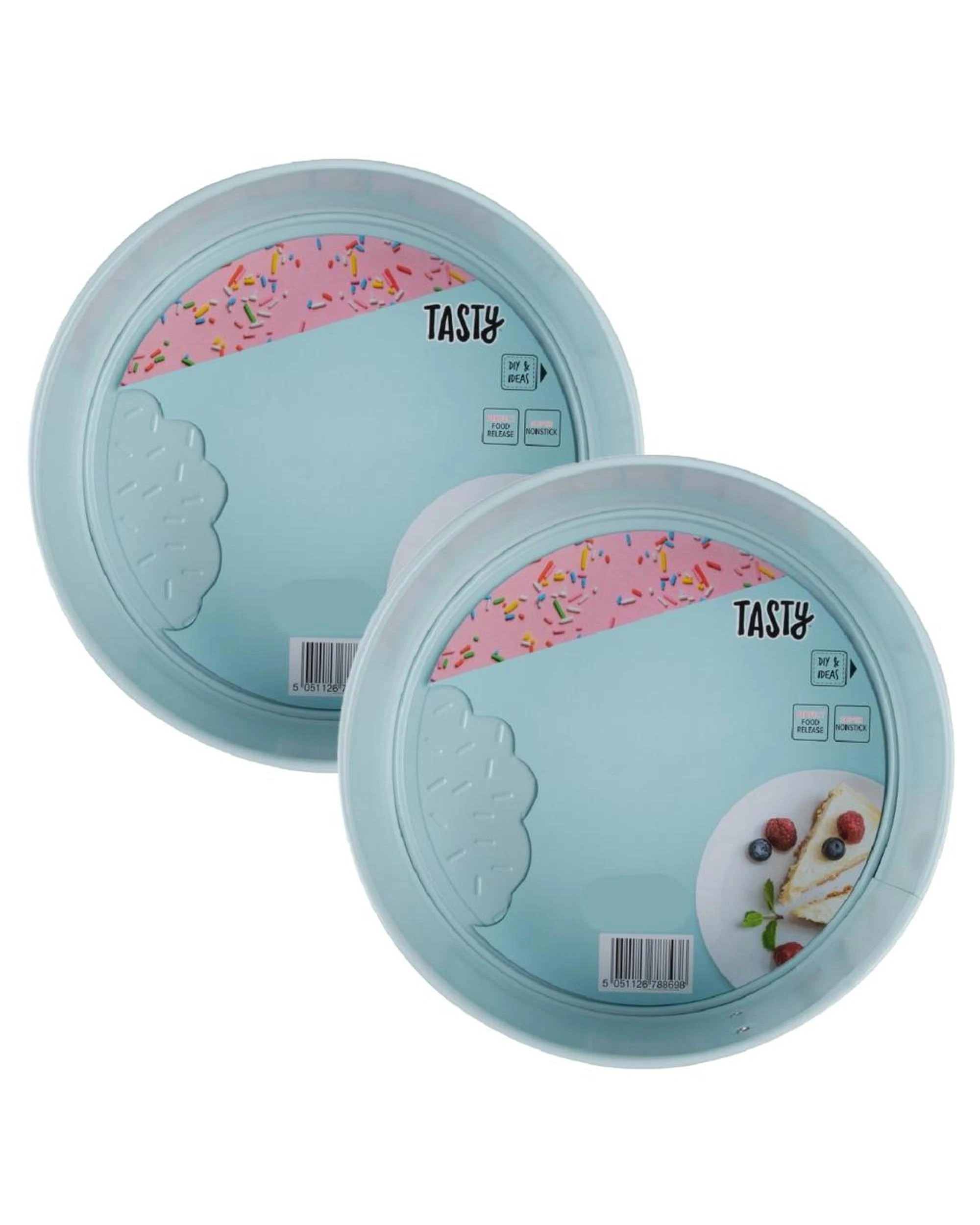 1 Tasty Non Stick 24cm Round Springform Round Cake Tin  2 Pack, 1 of 3