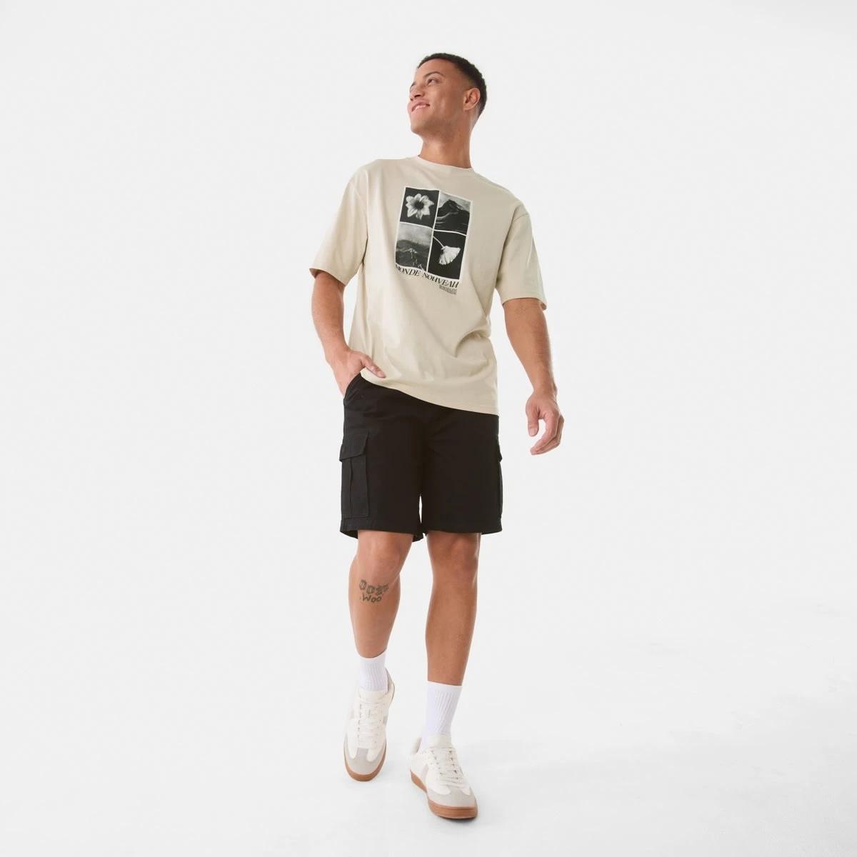 2 Elastic Waist Cargo Shorts BLACK, 2 of 7