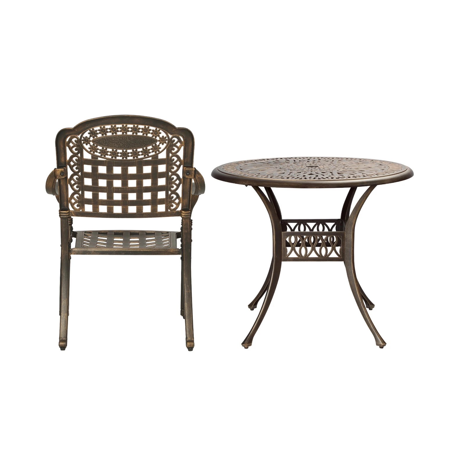 4 Livsip 3 Piece Outdoor Dining Chairs Bistro Set Cast Aluminium Patio Furniture
 - Bronze, 4 of 10