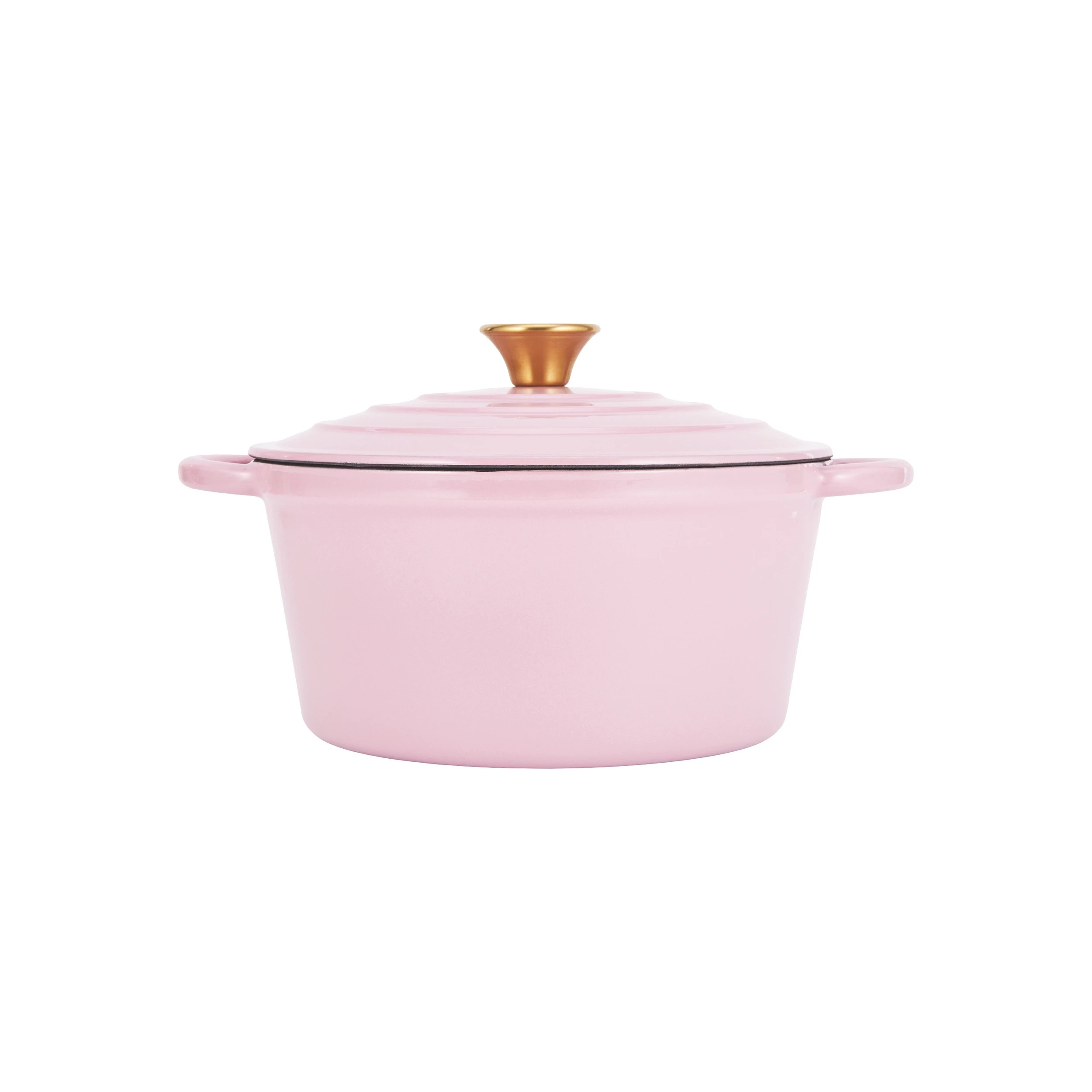1 4L Cast Iron Casserole - Pink, 1 of 6
