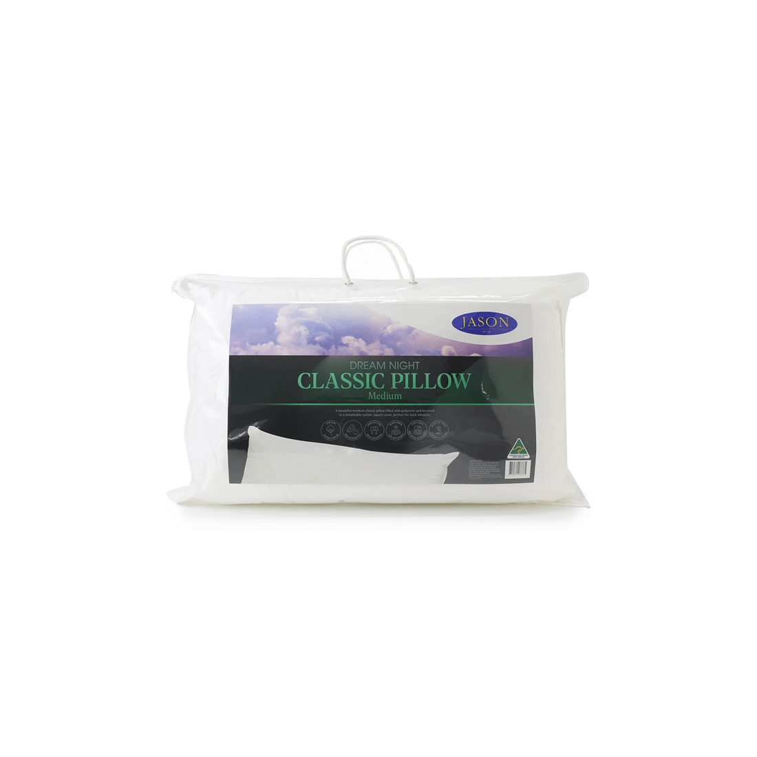 1 Jason Dream Night Firm Pillow Head And Neck Support Side Sleepers Pillow
 - White, 1 of 3