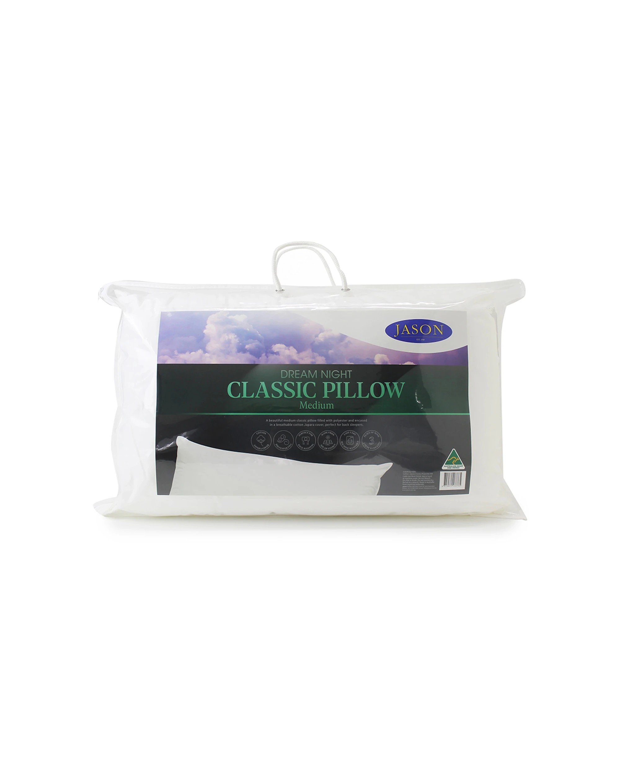 1 Jason Dream Night Firm Pillow Head And Neck Support Side Sleepers Pillow
 - White, 1 of 3