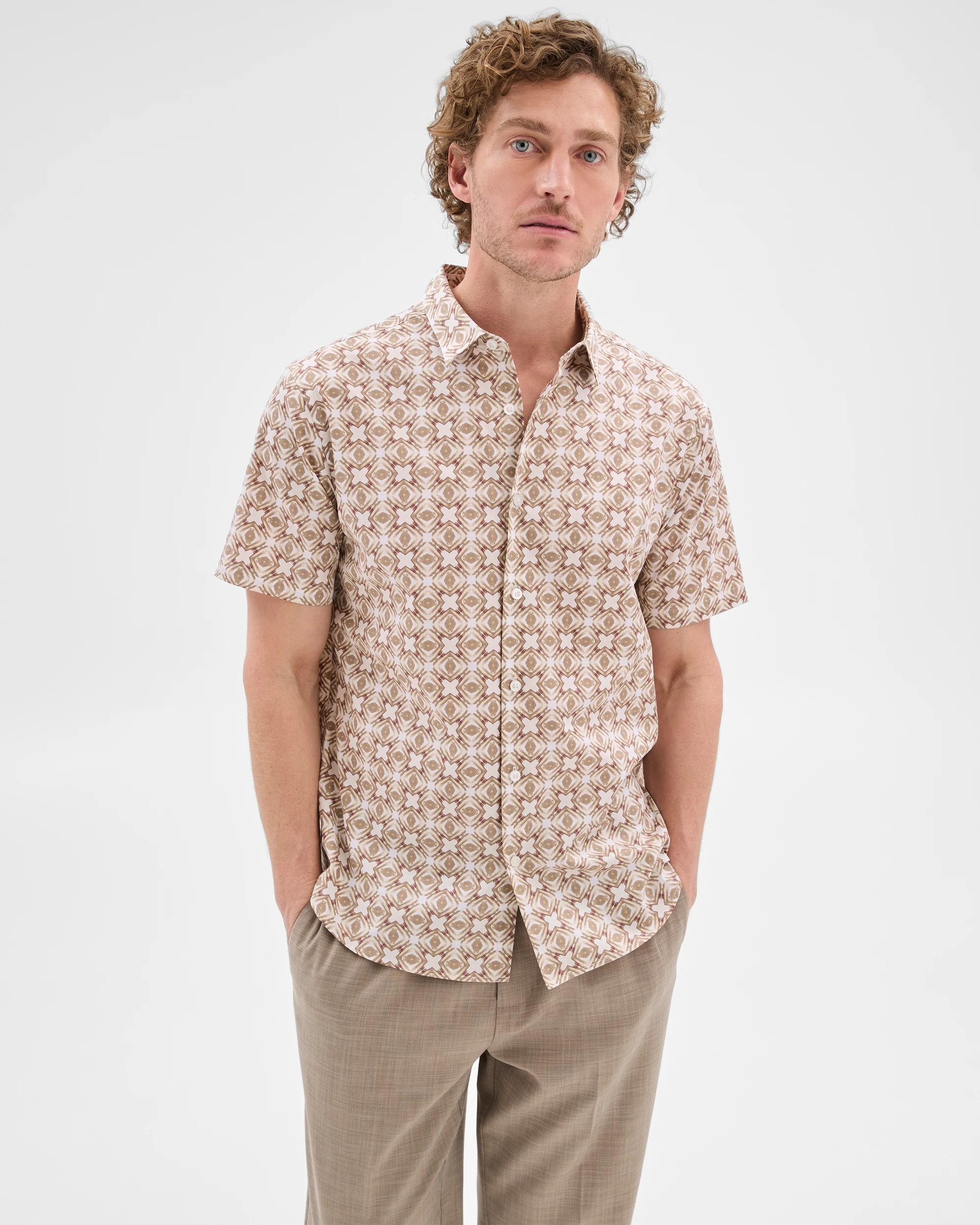 6 Australian Cotton Short Sleeve Shirt - Preview GEO NEUTRAL, 6 of 10